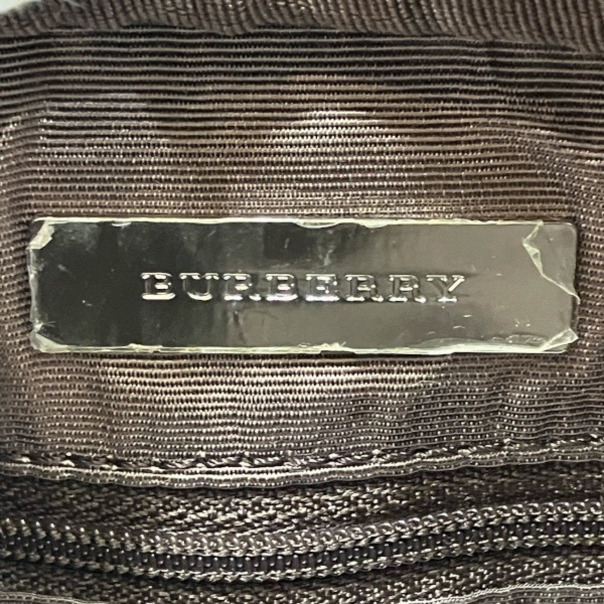 Burberry Beige Brown Canvas Leather Shoulder Bag (Pre-Owned)