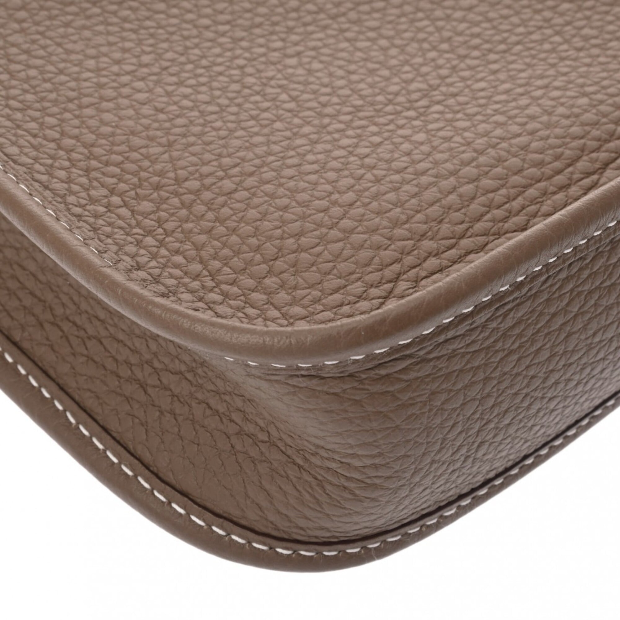 Hermes Etoupe Gray Taurillon Clemence Leather Shoulder Bag (Pre-Owned)