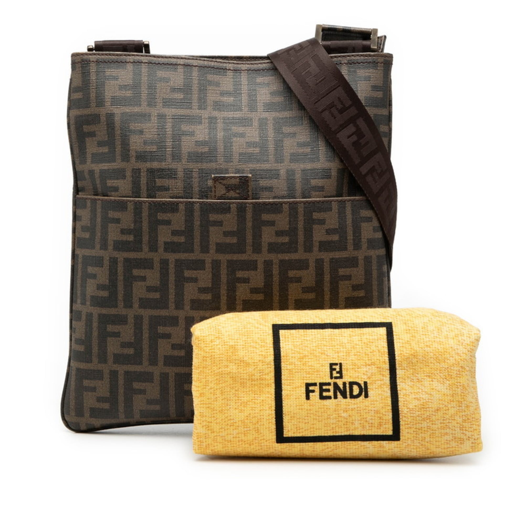 Fendi Black Brown Pvc Shoulder Bag (Pre-Owned)