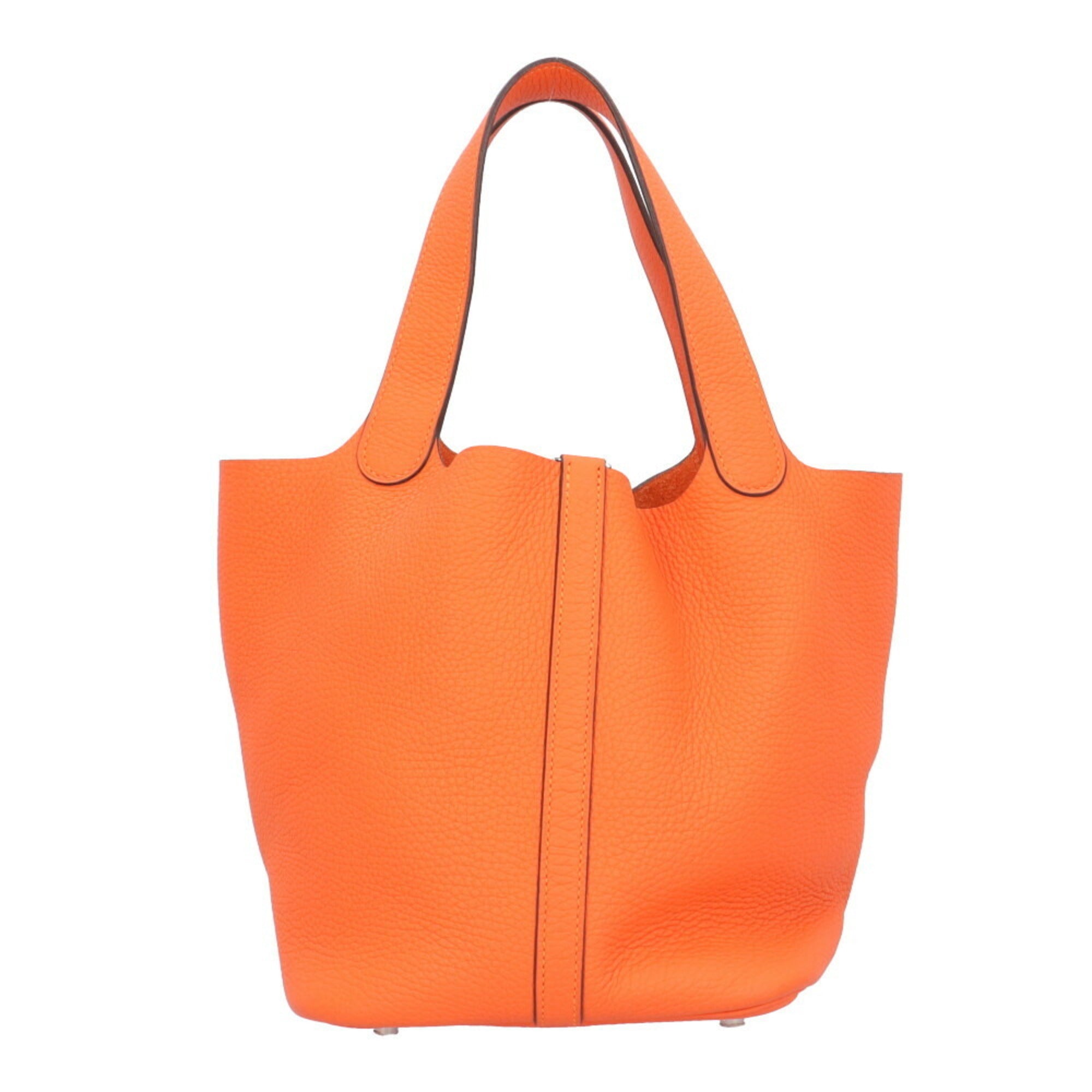 Hermes Orange Taurillon Clemence Leather Handbag (Pre-Owned)
