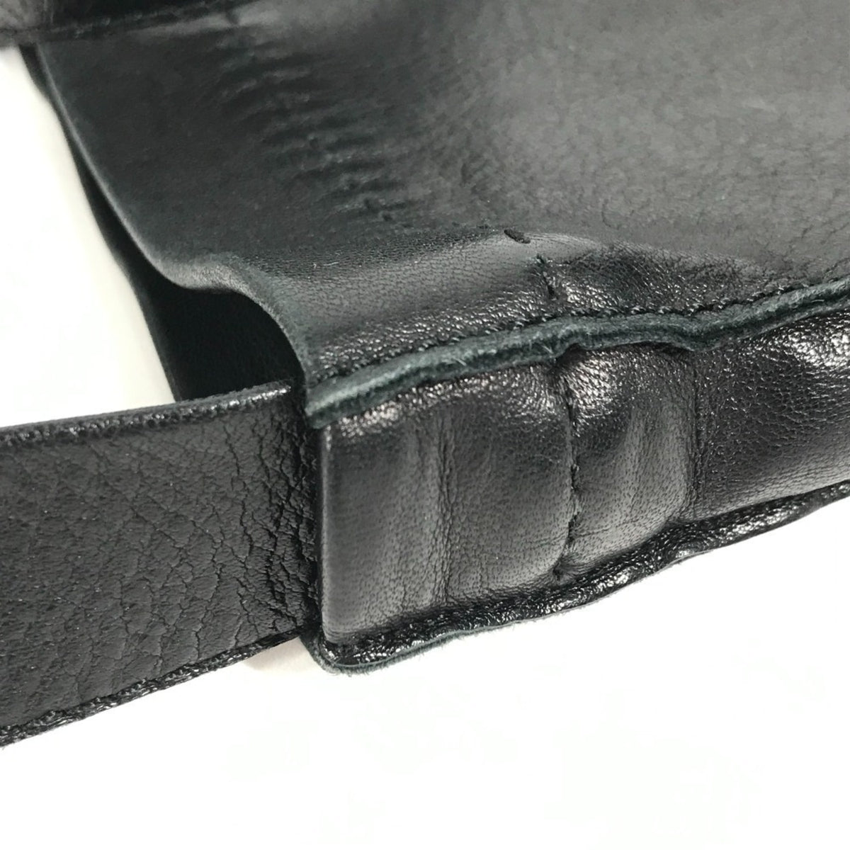 Hermes Toudou Black Leather Pochette Shoulder Bag (Pre-Owned)