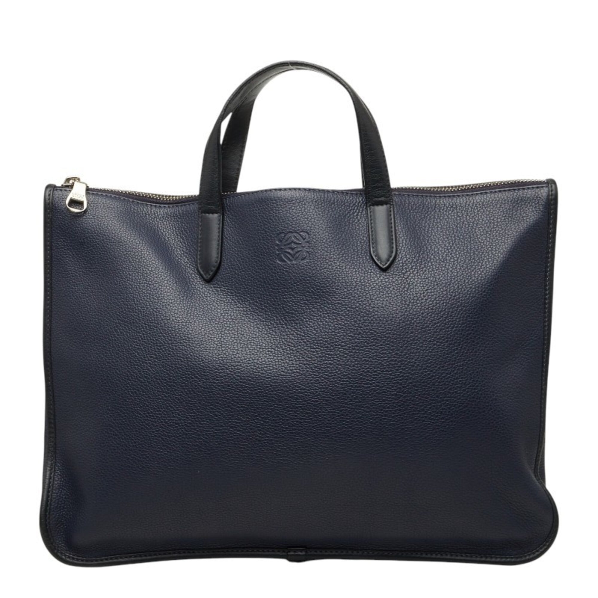 Loewe Navy Leather Briefcase Handbag (Pre-Owned)