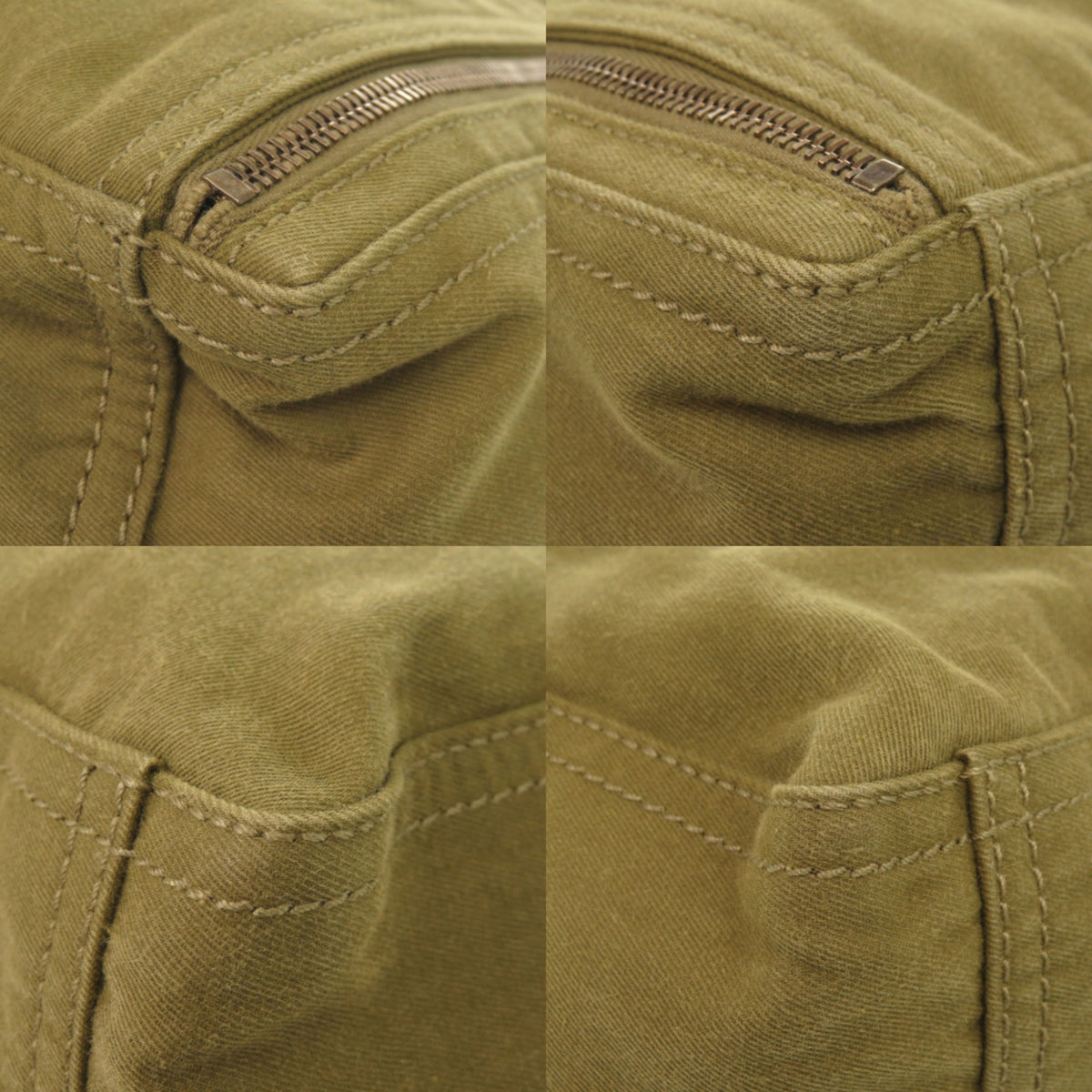 Yves Saint Laurent Khaki Canvas Tote Bag (Pre-Owned)