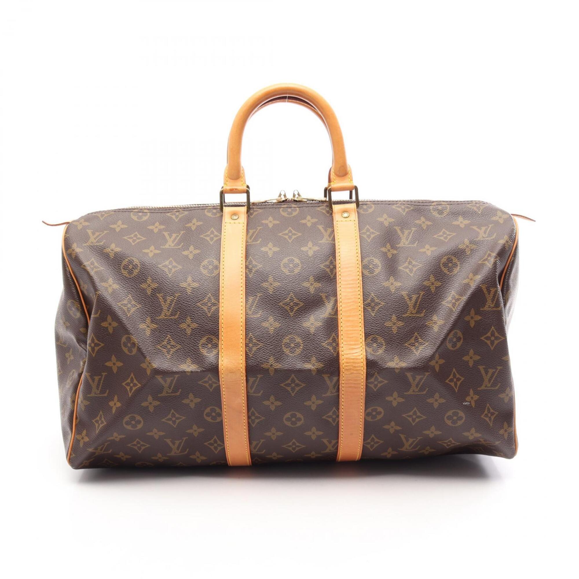 Louis Vuitton Brown Coated Canvas Pvc Leather Boston Bag Handbag (Pre-Owned)