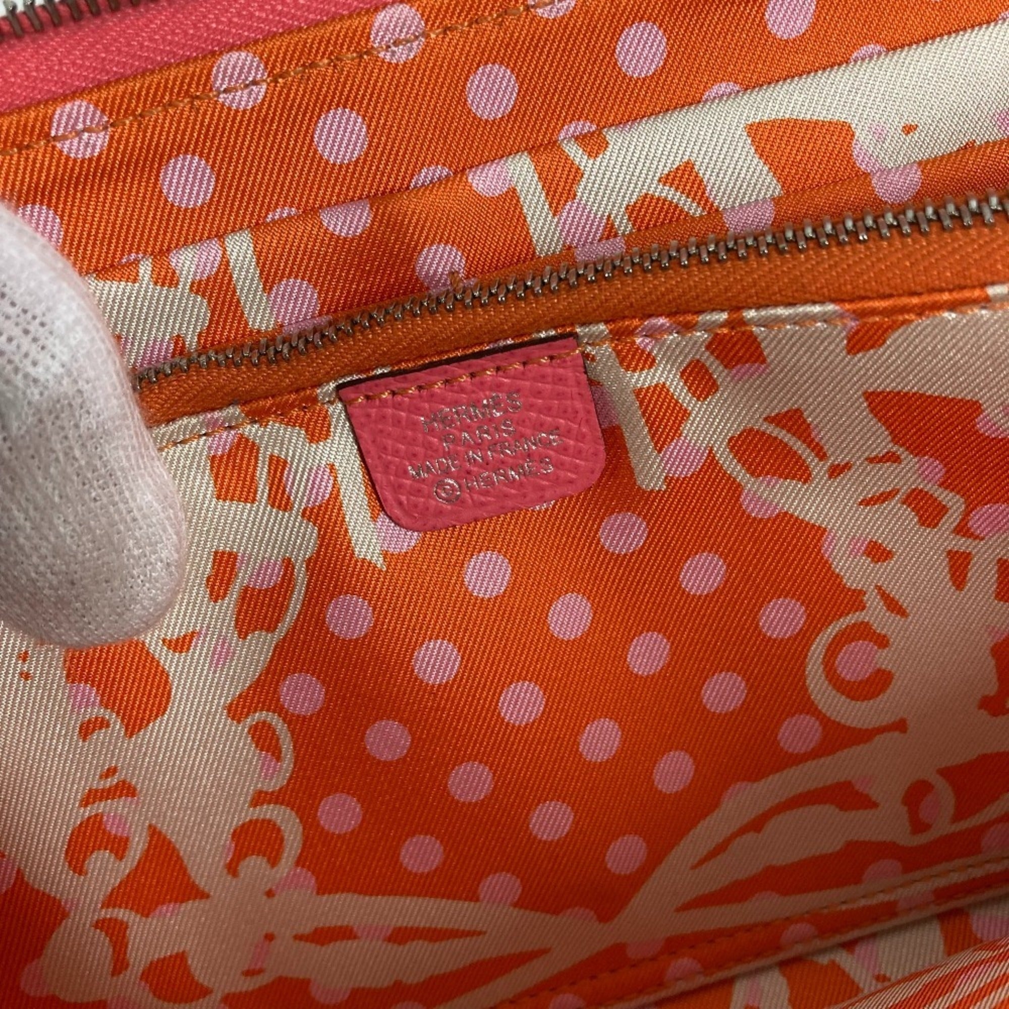 Hermes Silk'in Pink Epsom Leather Long Wallet (Bi-Fold) (Pre-Owned)