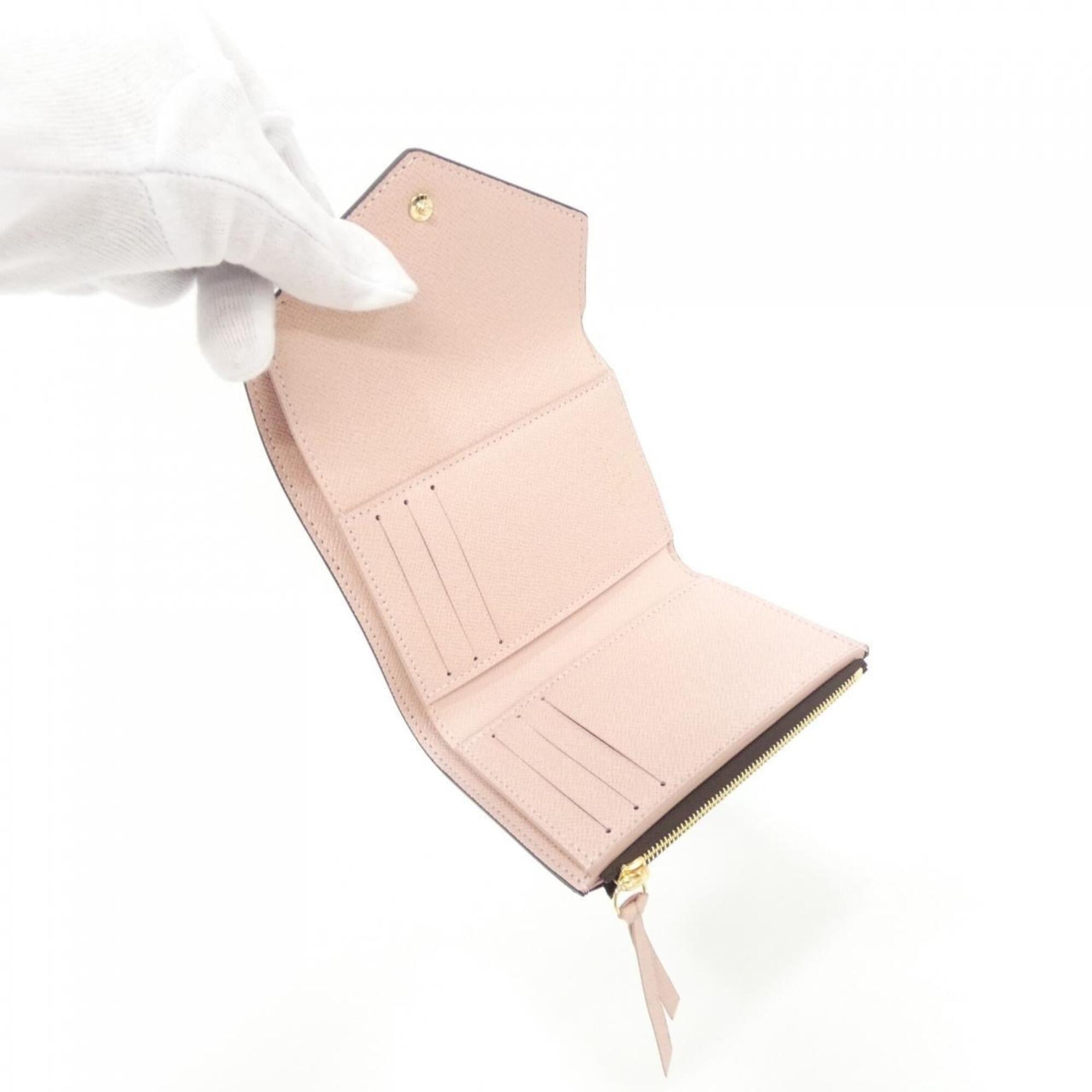 Louis Vuitton Monogram Marron Rose Ballerine Coated Canvas Wallet (Tri-Fold) (Pre-Owned)