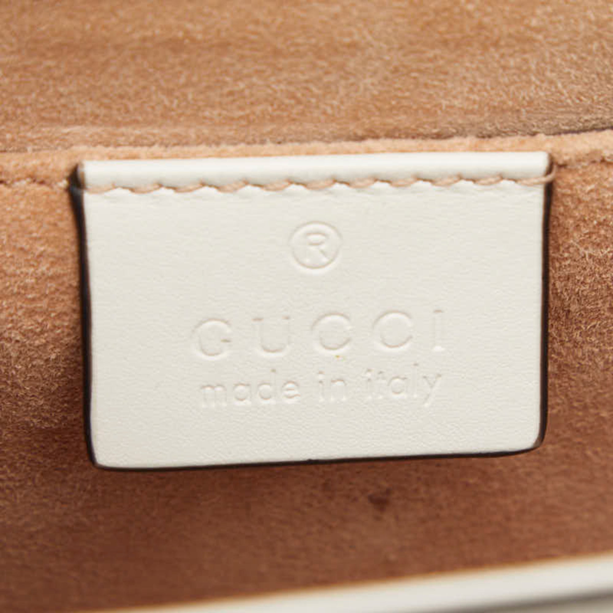 Gucci White Leather Handbag Shoulder Bag (Pre-Owned)