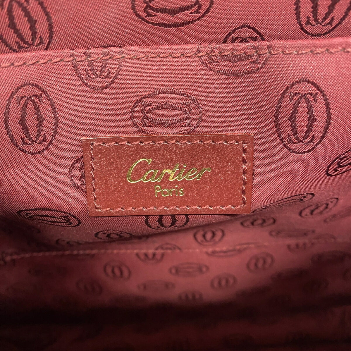 Cartier Bordeaux Leather Shoulder Bag (Pre-Owned)