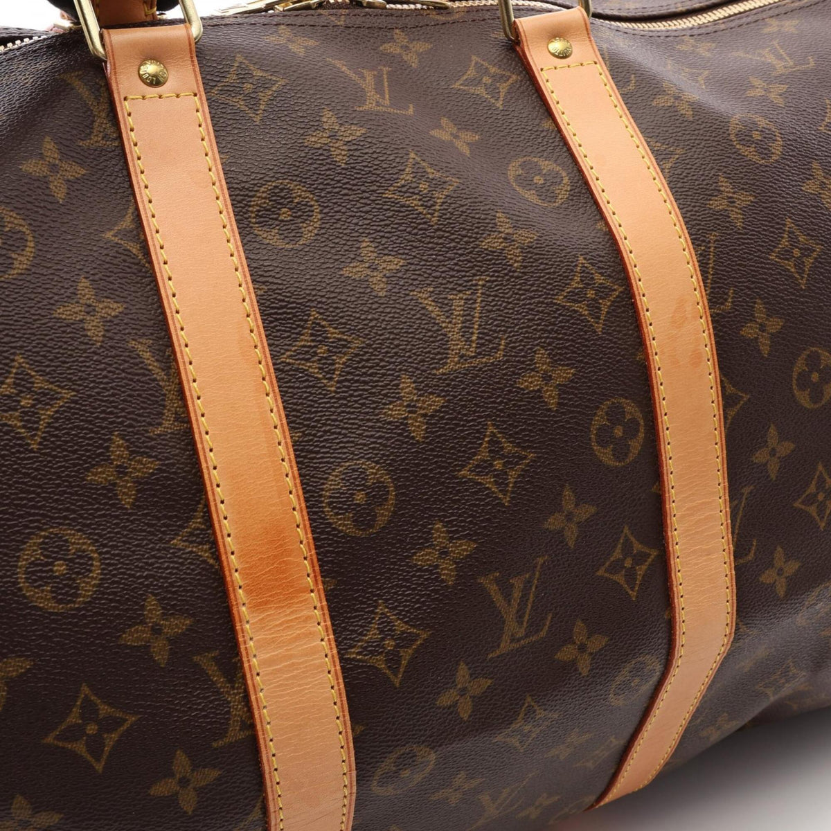 Louis Vuitton Brown Coated Canvas Pvc Monogram Leather Boston Bag Handbag (Pre-Owned)