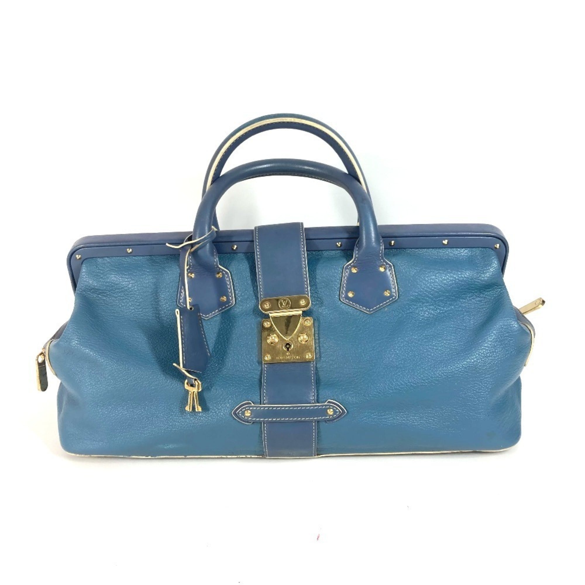 Louis Vuitton Suhali Blue Suhali Leather Handbag Tote Bag (Pre-Owned)