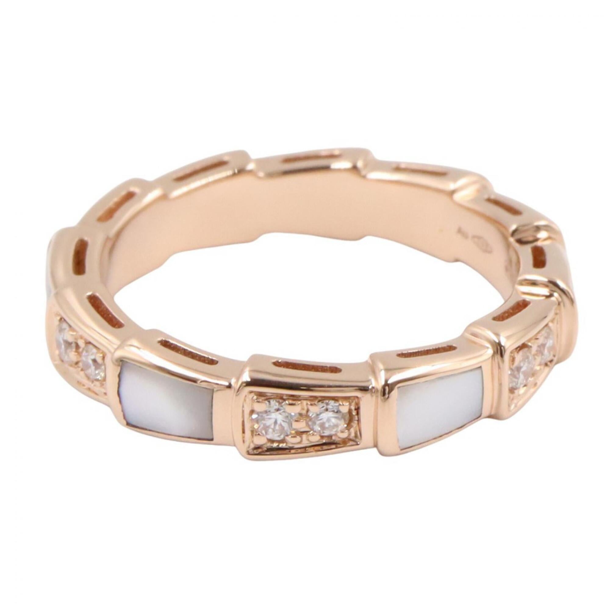 Bvlgari Gold Clear White Pink Gold (18K) Band Ring (Pre-Owned)
