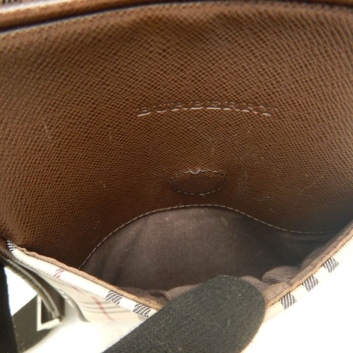 Burberry Brown Canvas Leather Shoulder Bag (Pre-Owned)