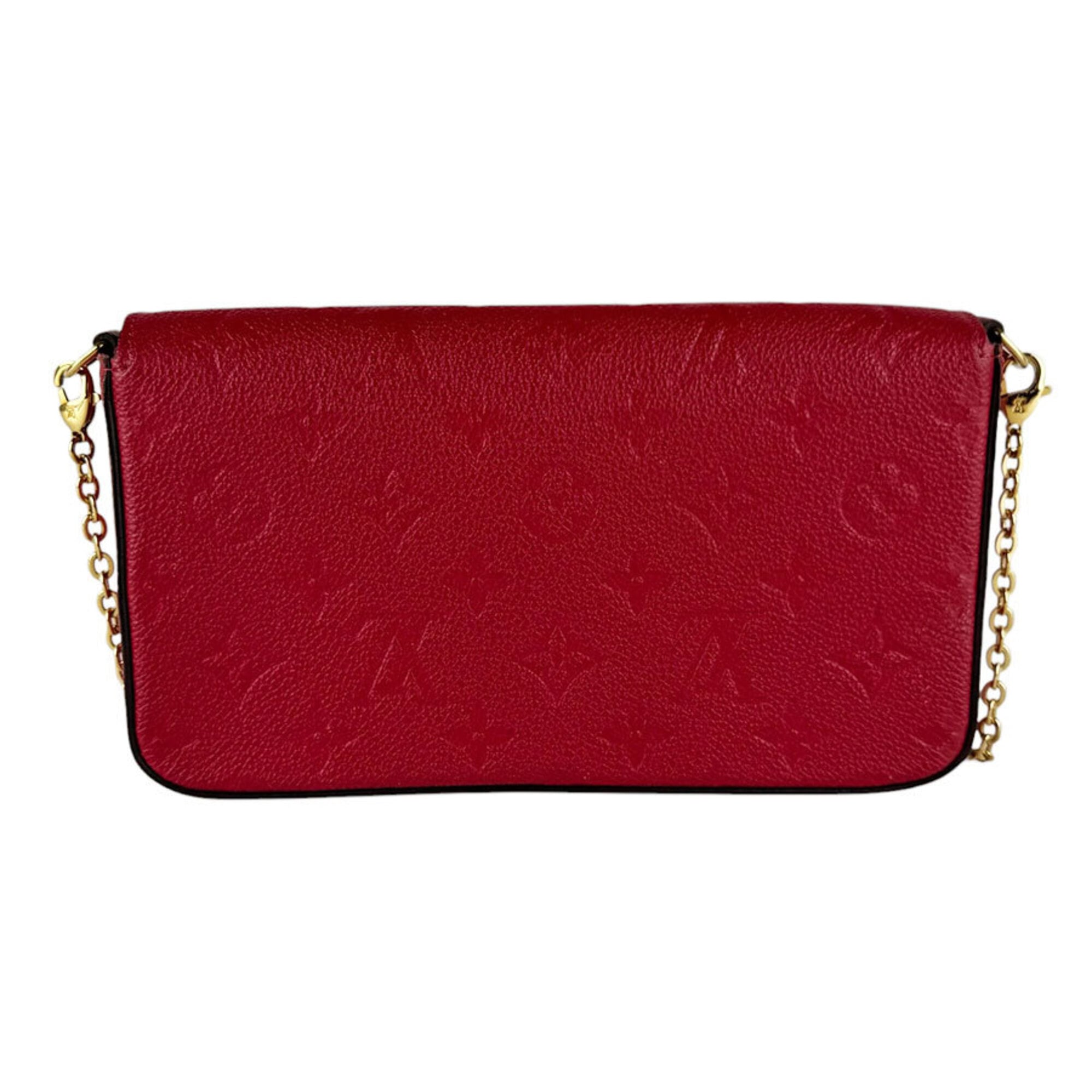 Louis Vuitton Red Color Monogram Empreinte Pochette Shoulder Bag (Pre-Owned)