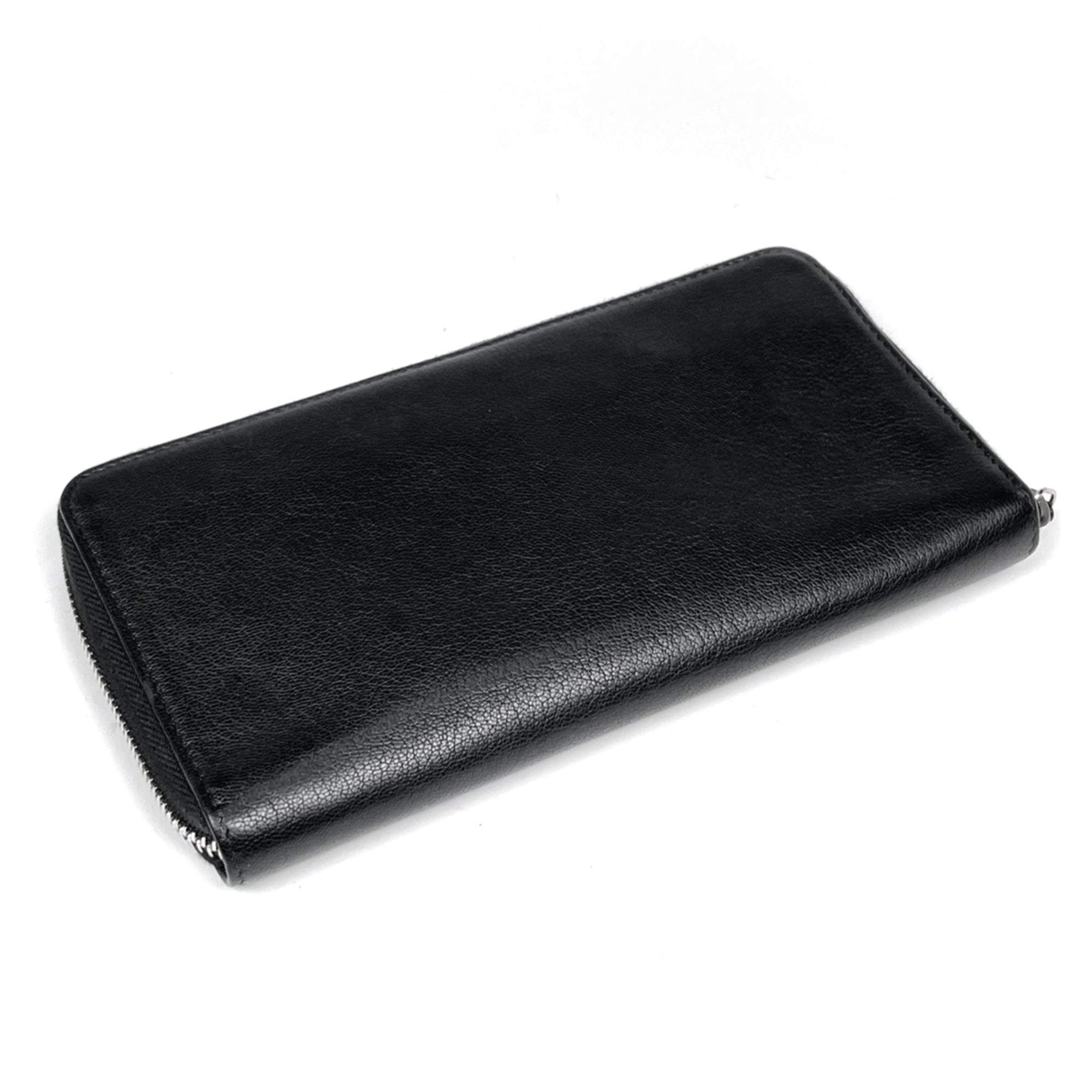 Chanel Black Leather Long Wallet (Bi-Fold) (Pre-Owned)