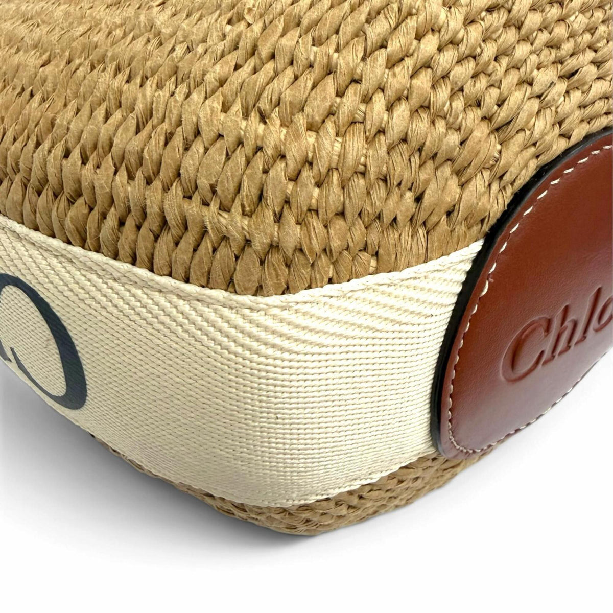 Chloé Beige Paper Leather Basket Shoulder Bag (Pre-Owned)