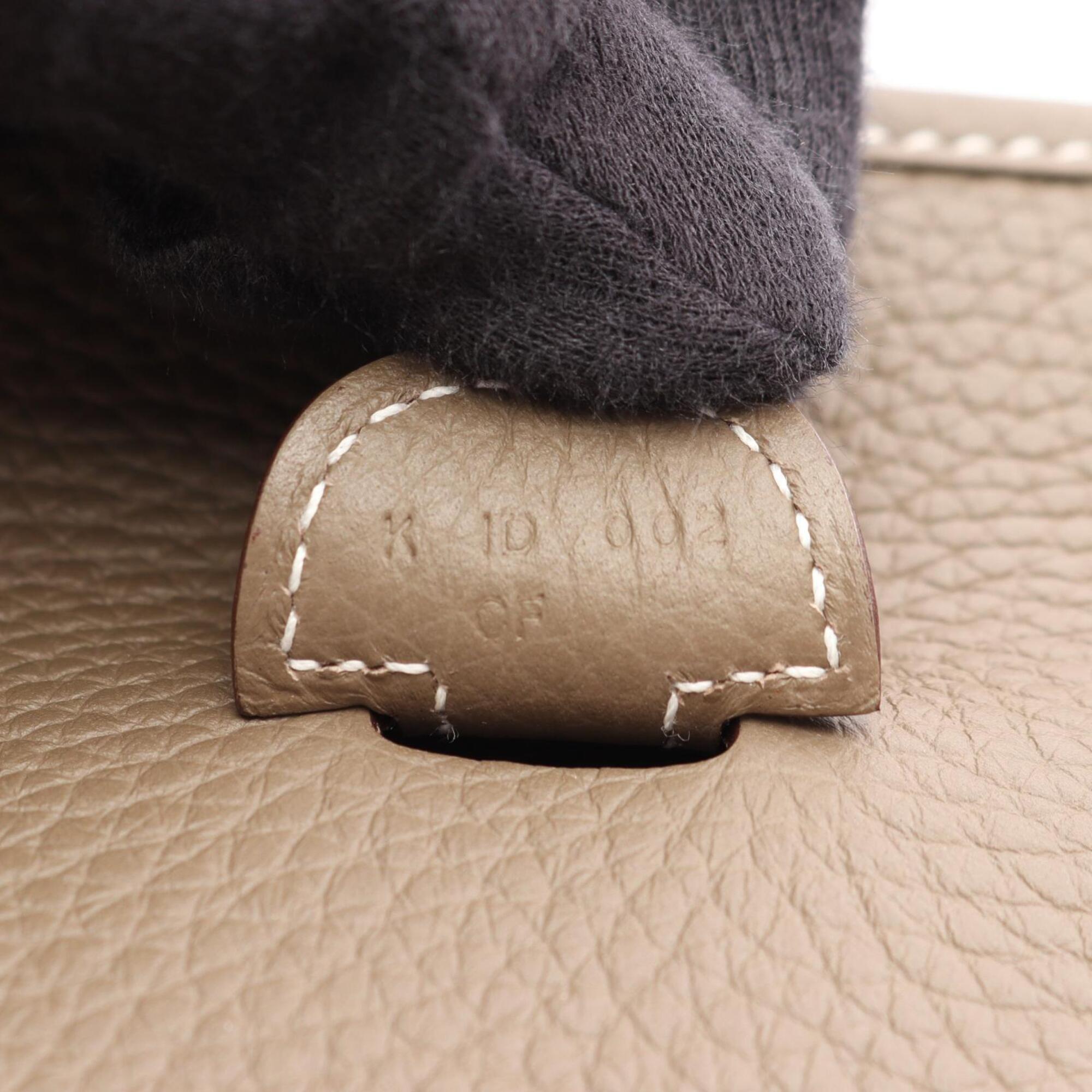 Hermes Etoupe Gray Gray Taurillon Clemence Leather Shoulder Bag (Pre-Owned)