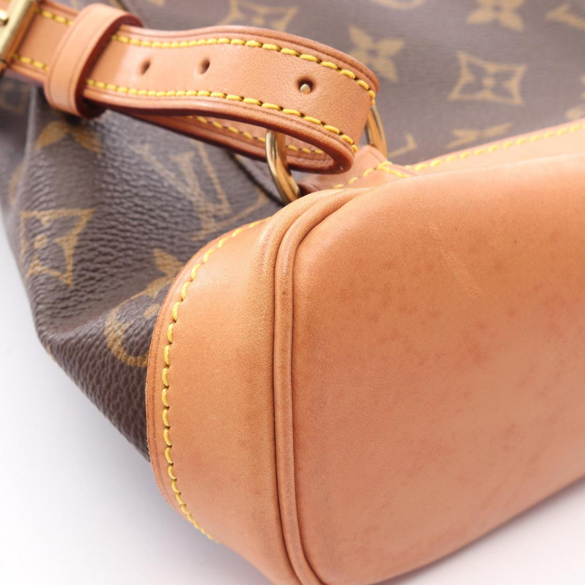 Louis Vuitton Brown Coated Canvas Leather Backpack Handbag (Pre-Owned)