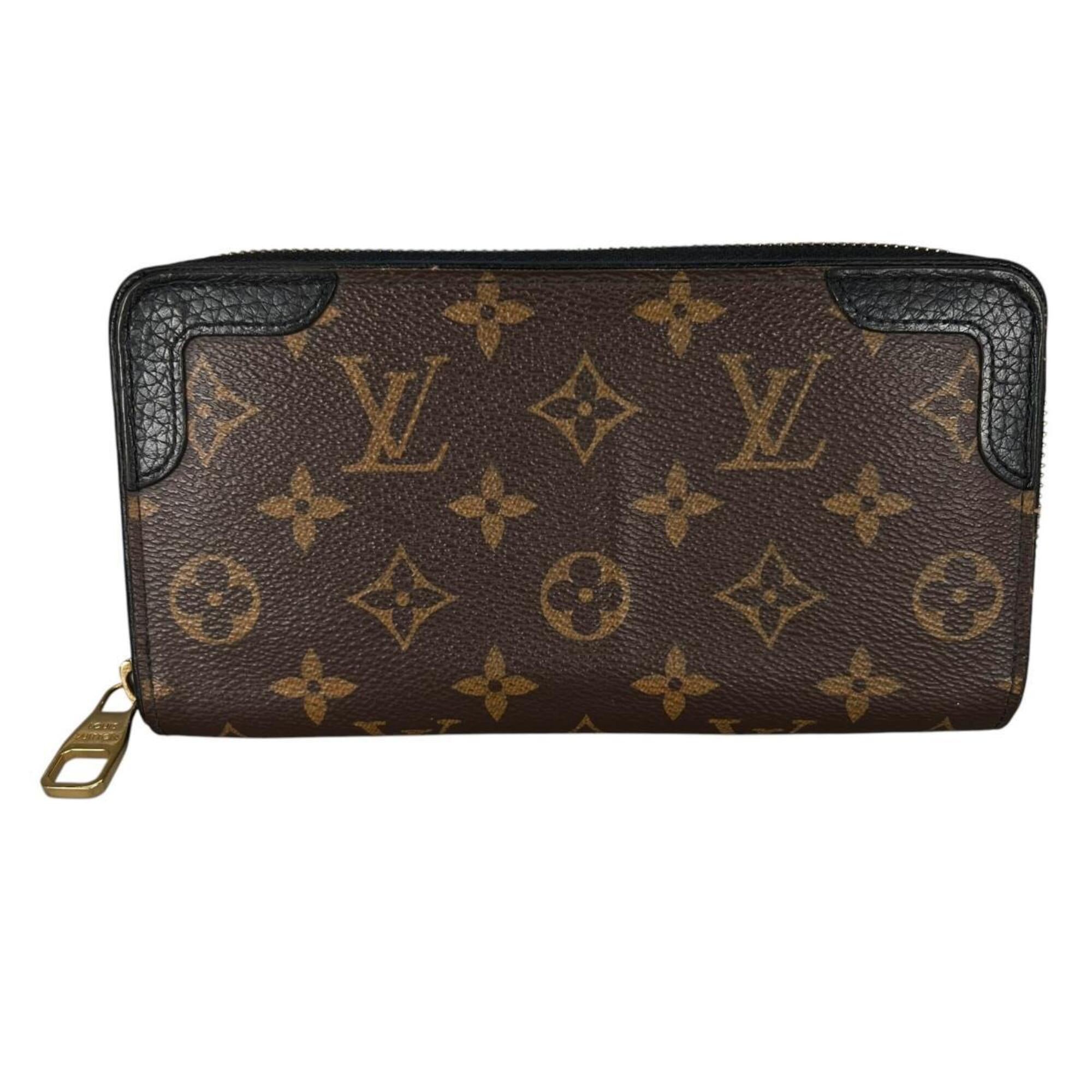 Louis Vuitton Black Brown Noir Monogram Canvas Long Wallet (Bi-Fold) (Pre-Owned)