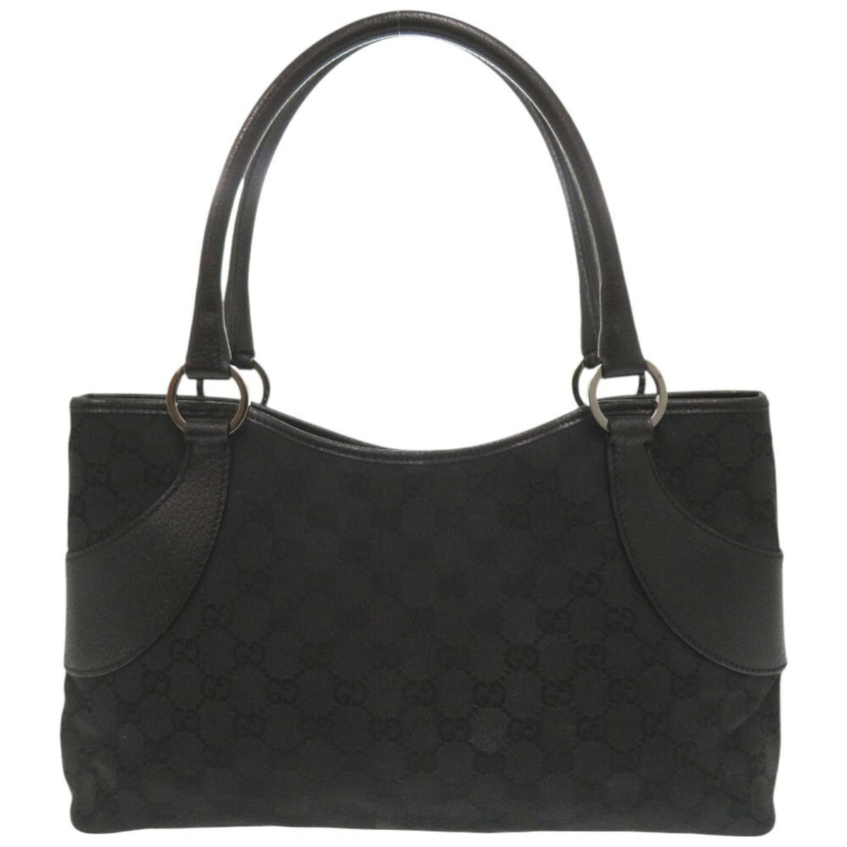 Gucci Black Gg Canvas Handbag Tote Bag (Pre-Owned)