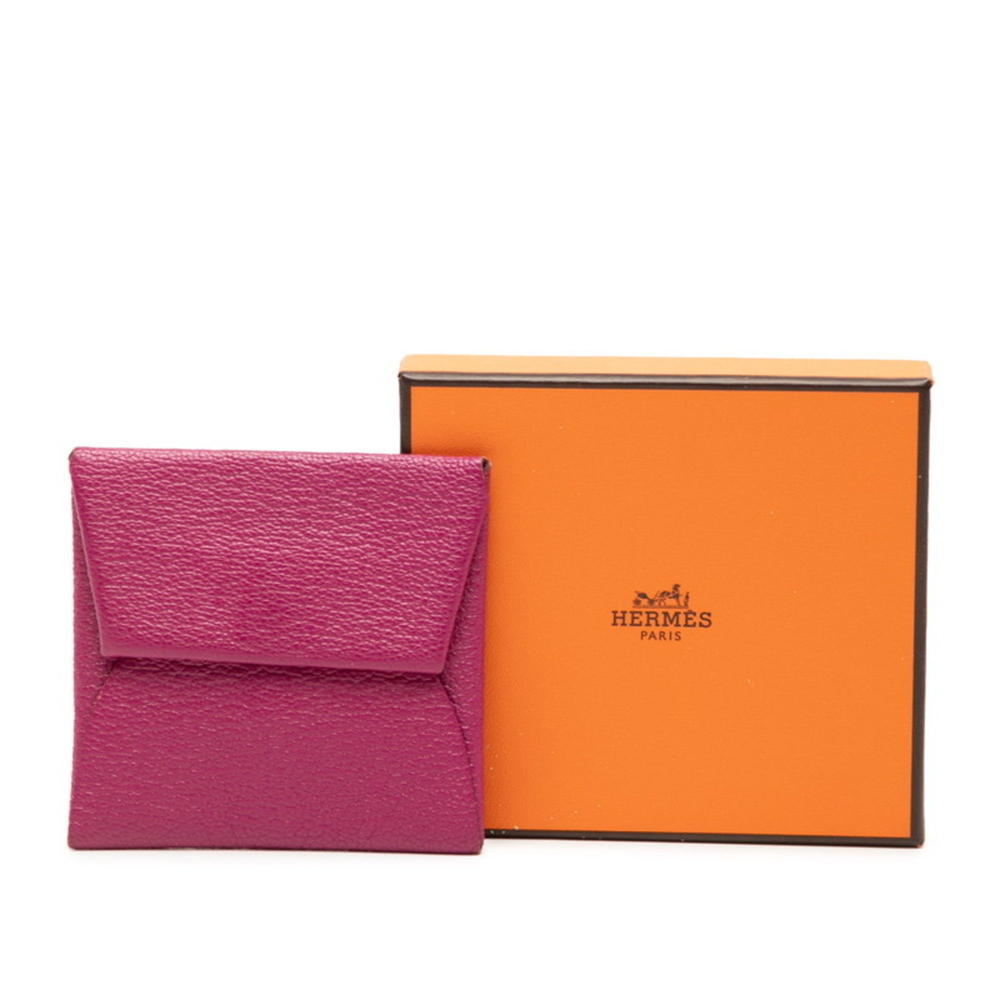Hermes Rose Purple Chevre Leather Coin Purse/Coin Case (Pre-Owned)