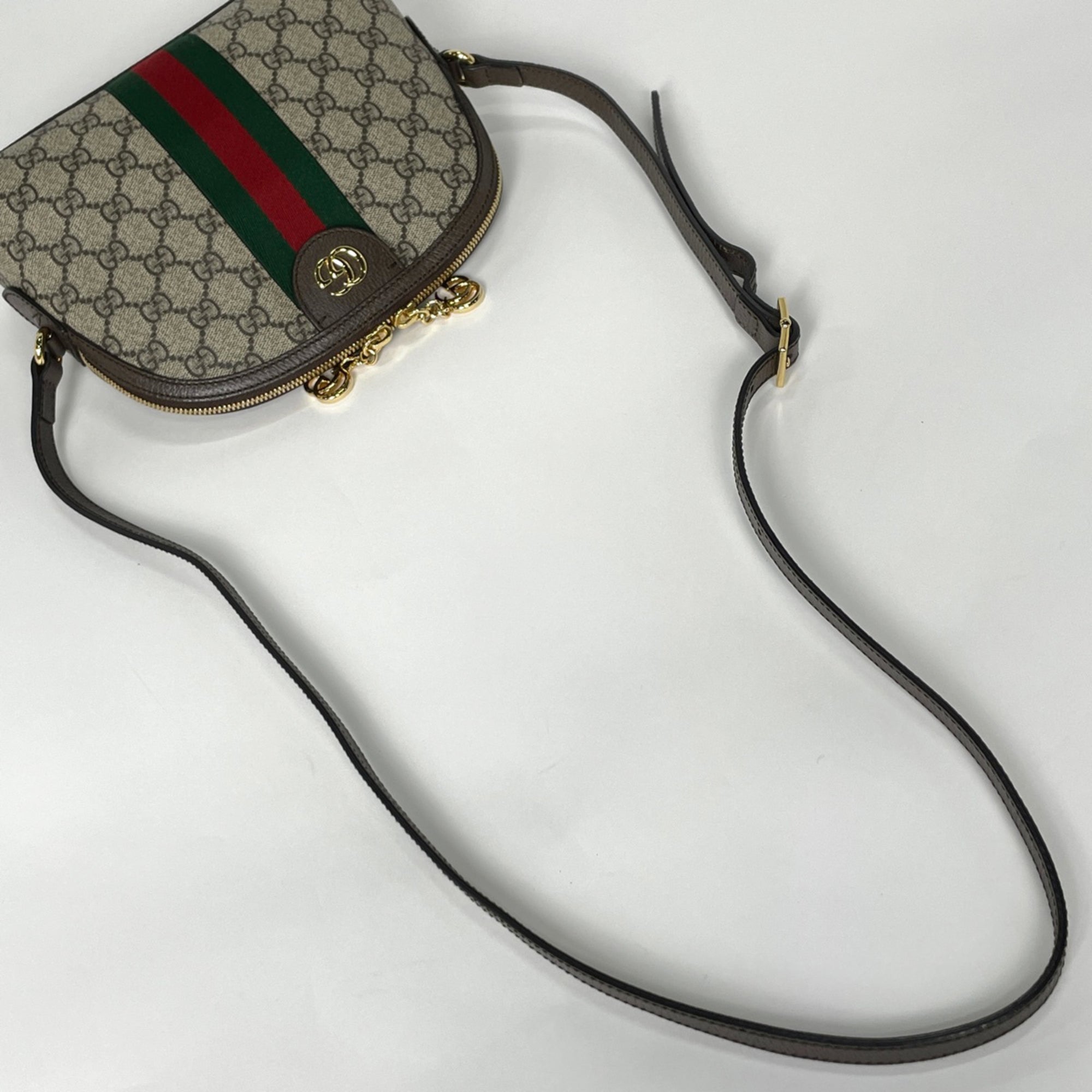 Gucci Brown Gg Supreme Leather Shoulder Bag (Pre-Owned)