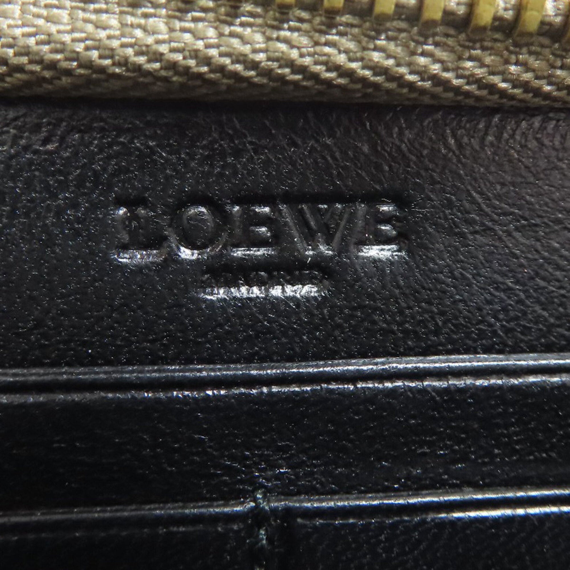 Loewe Gray Leather Long Wallet (Bi-Fold) (Pre-Owned)