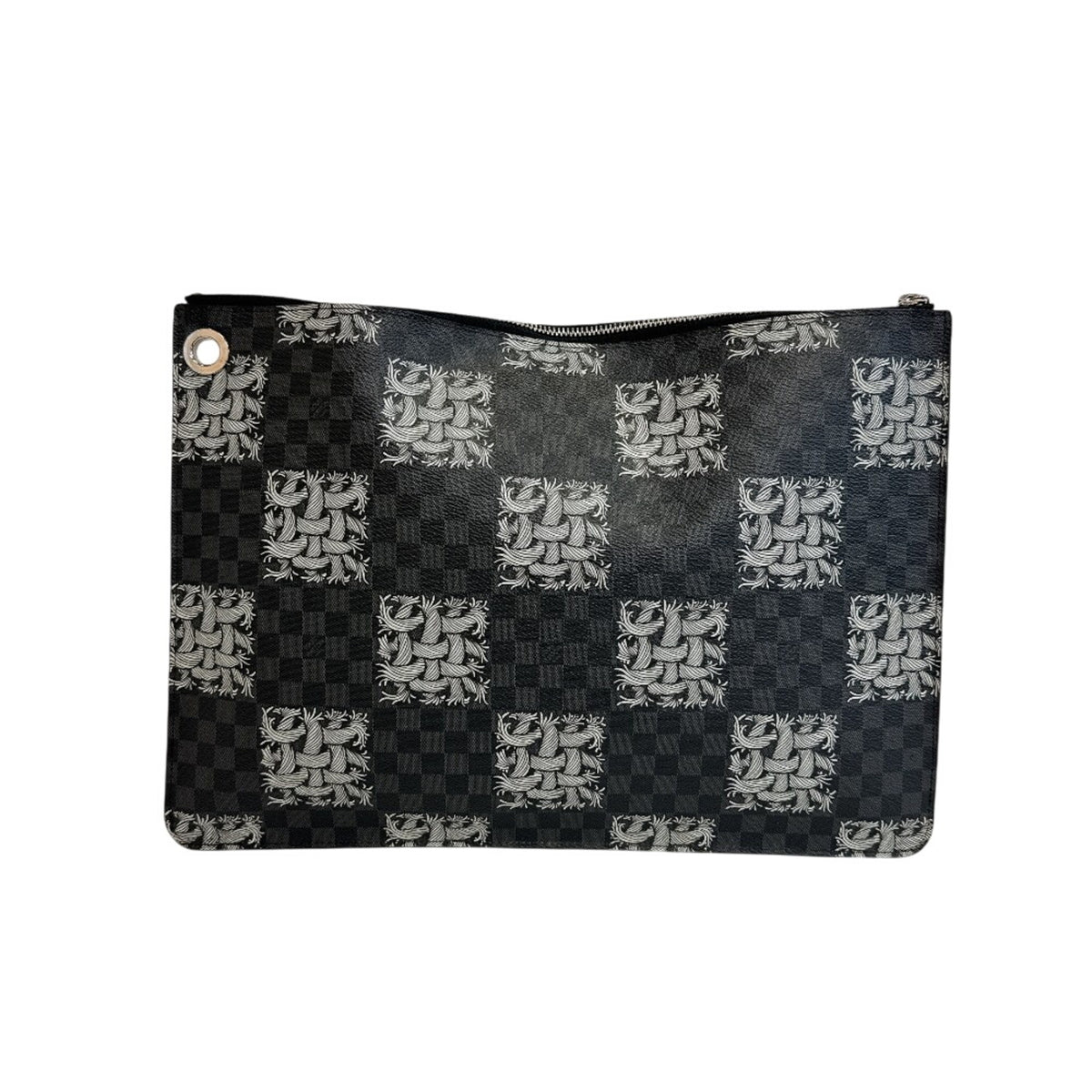 Louis Vuitton Black Gray White Damier Graphite Clutch Bag (Pre-Owned)