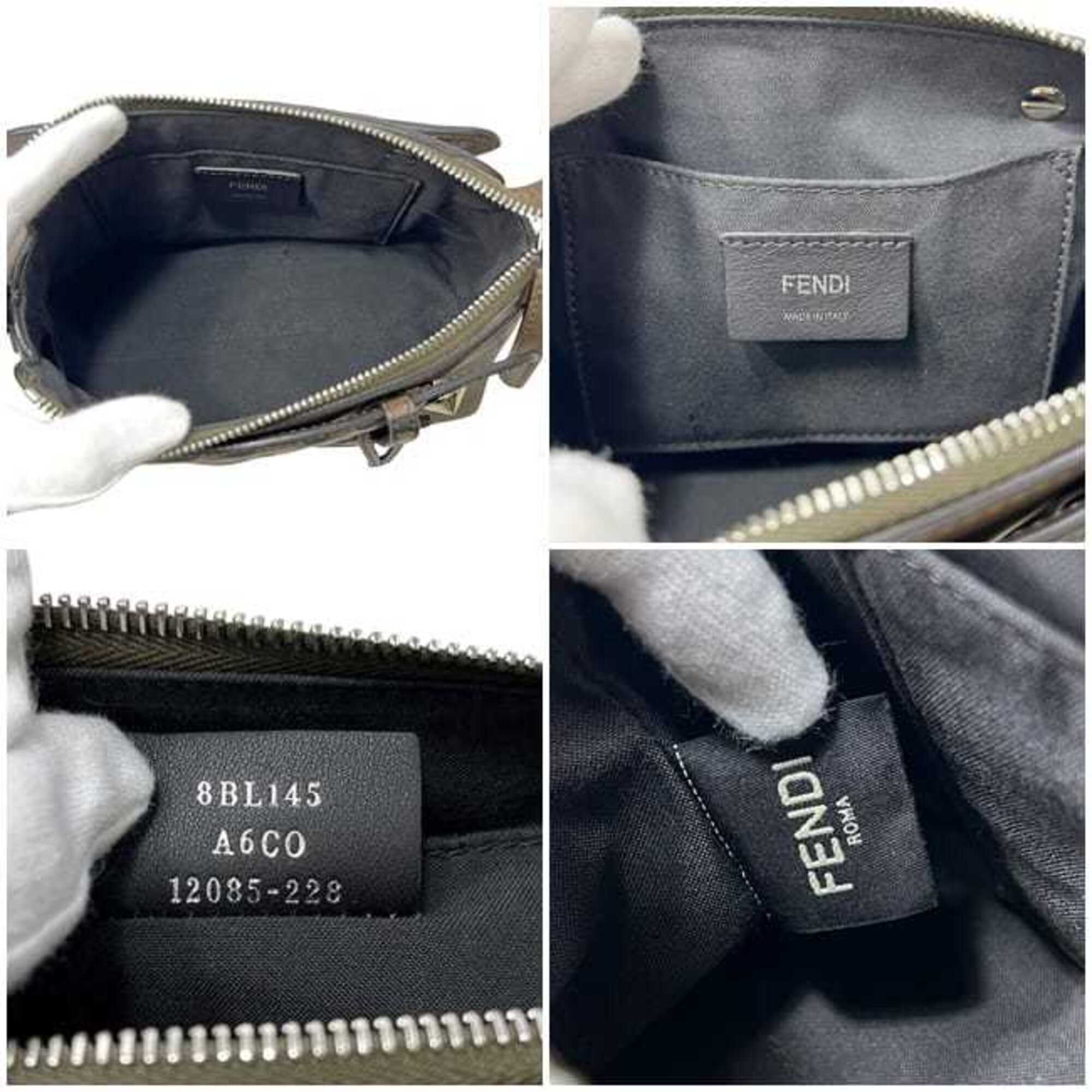 Fendi Beige Brown Leather Shoulder Bag (Pre-Owned)