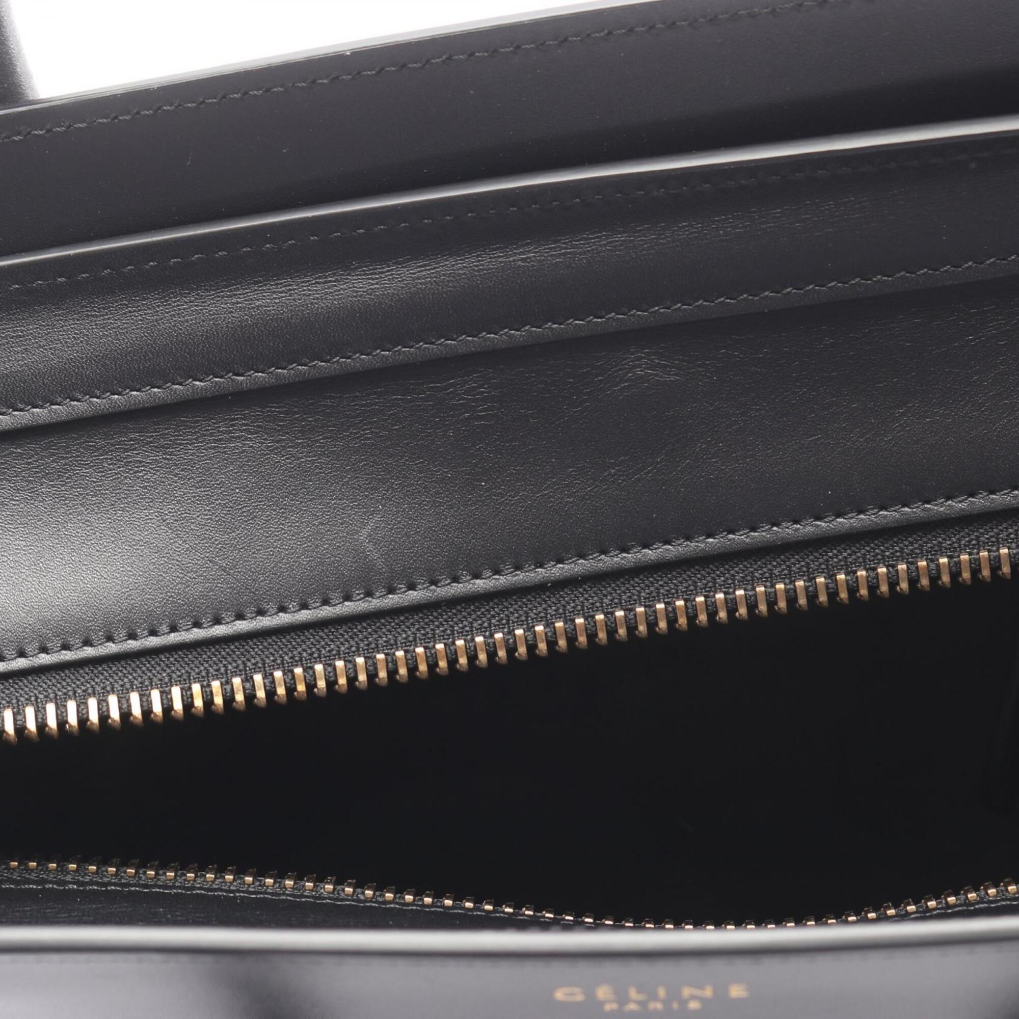 Celine Black Blue Navy Leather Handbag Tote Bag (Pre-Owned)