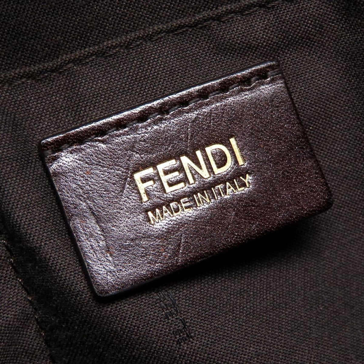 Fendi Zucchino Brown Coated Canvas Shoulder Bag (Pre-Owned)