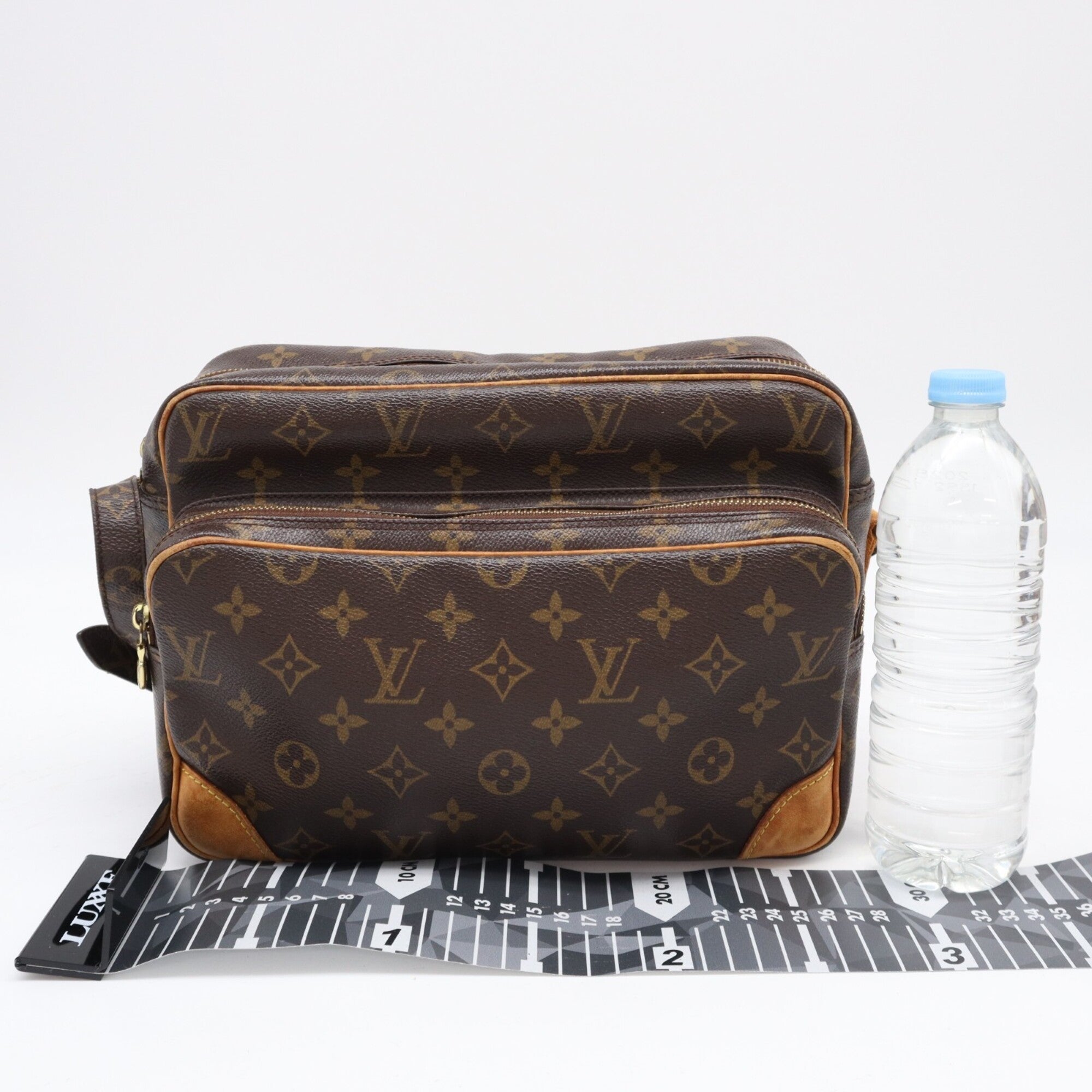 Louis Vuitton Beige Brown Monogram Coated Canvas Leather Shoulder Bag (Pre-Owned)