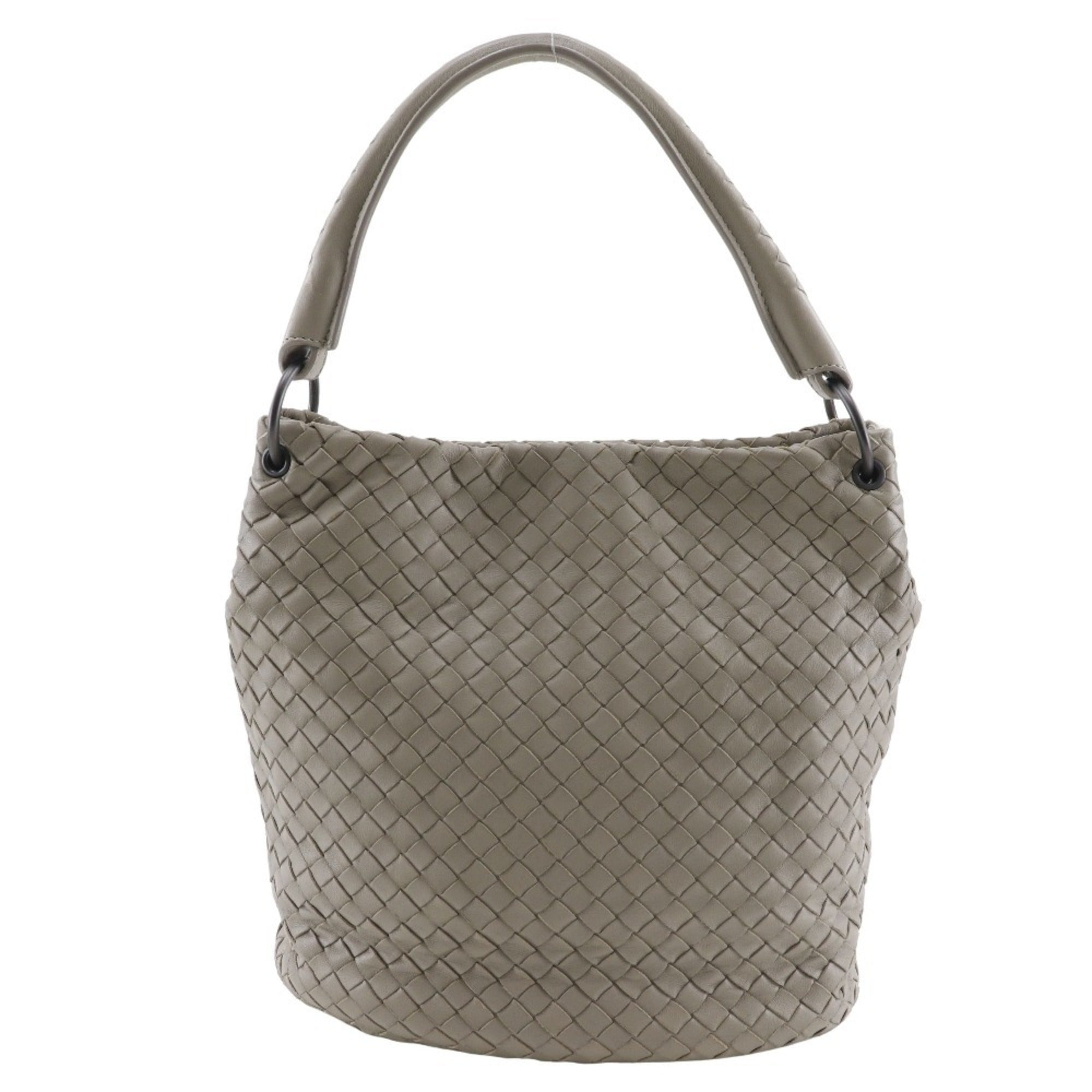 Bottega Veneta Gray Intrecciato Shoulder Bag (Pre-Owned)