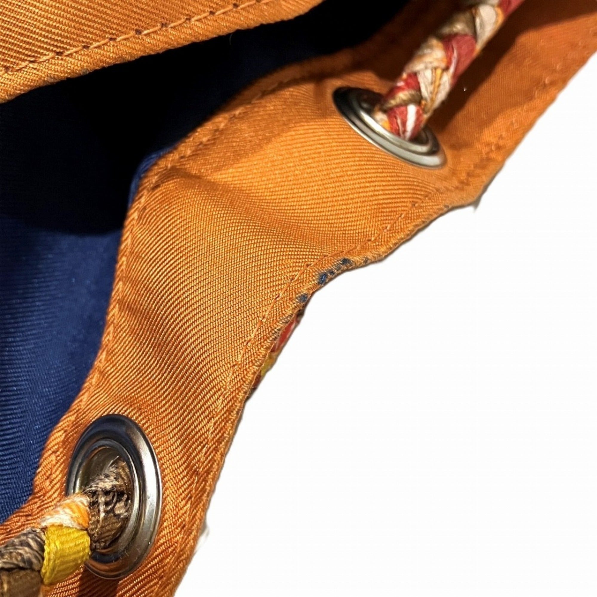 Hermes Orange Silk Leather Shoulder Bag (Pre-Owned)