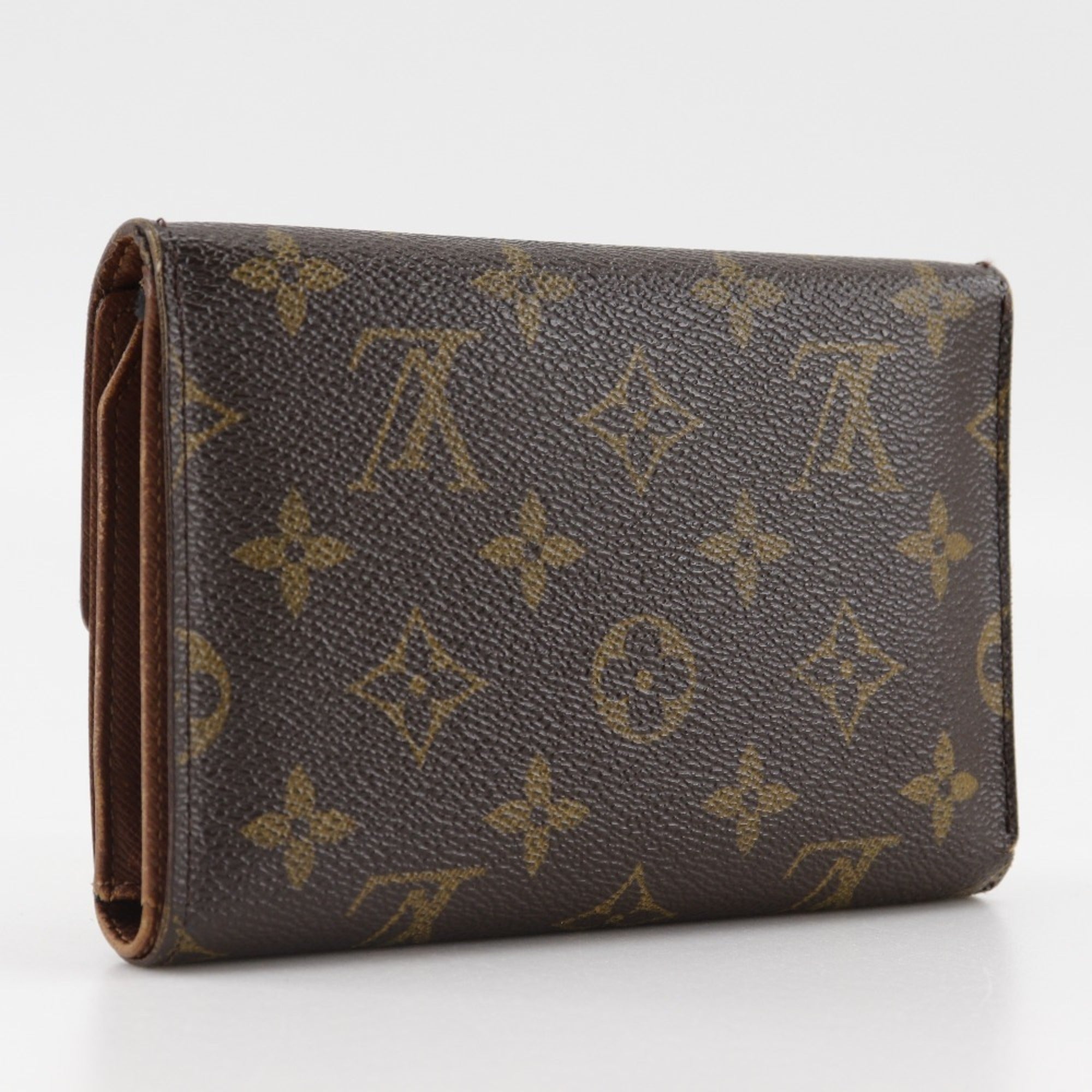 Louis Vuitton Brown Monogram Canvas Wallet (Tri-Fold) (Pre-Owned)