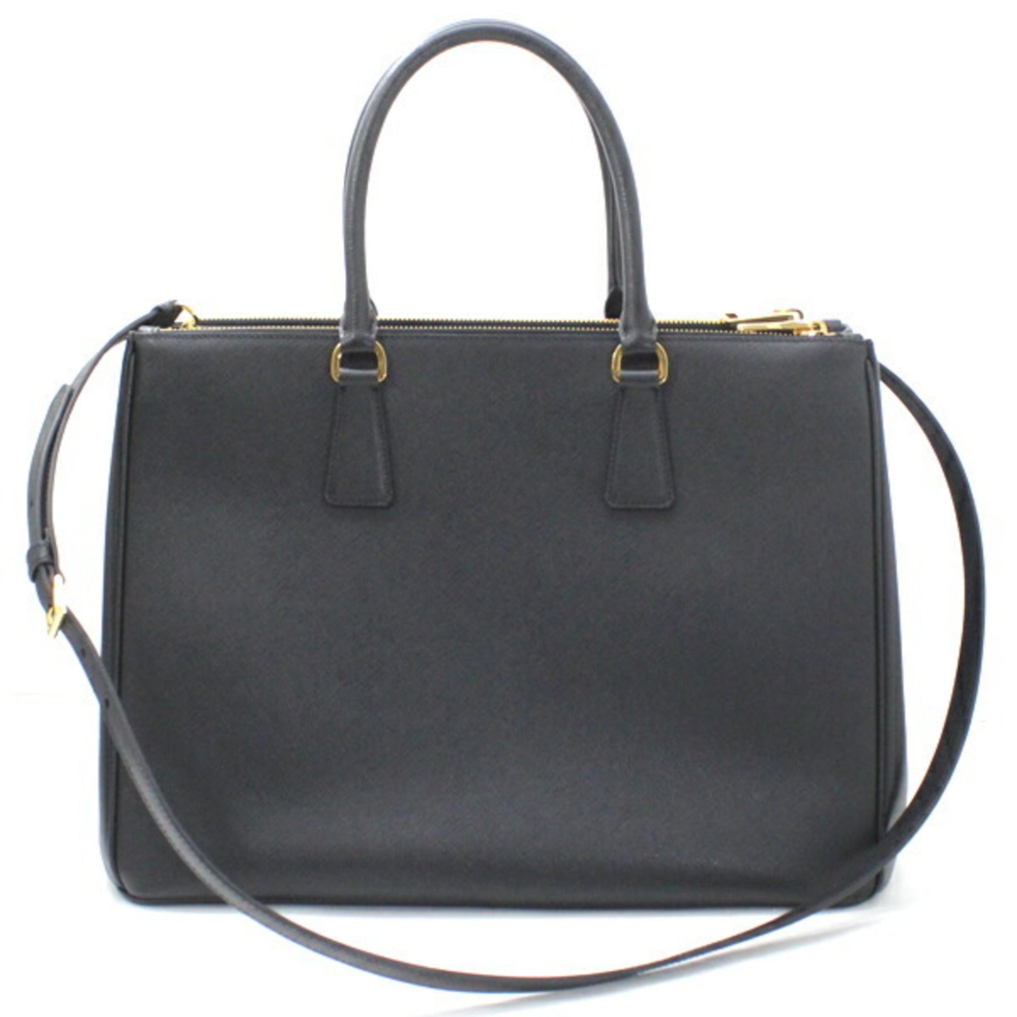 Prada Black Nero Saffiano Lux Handbag Shoulder Bag Tote Bag (Pre-Owned)