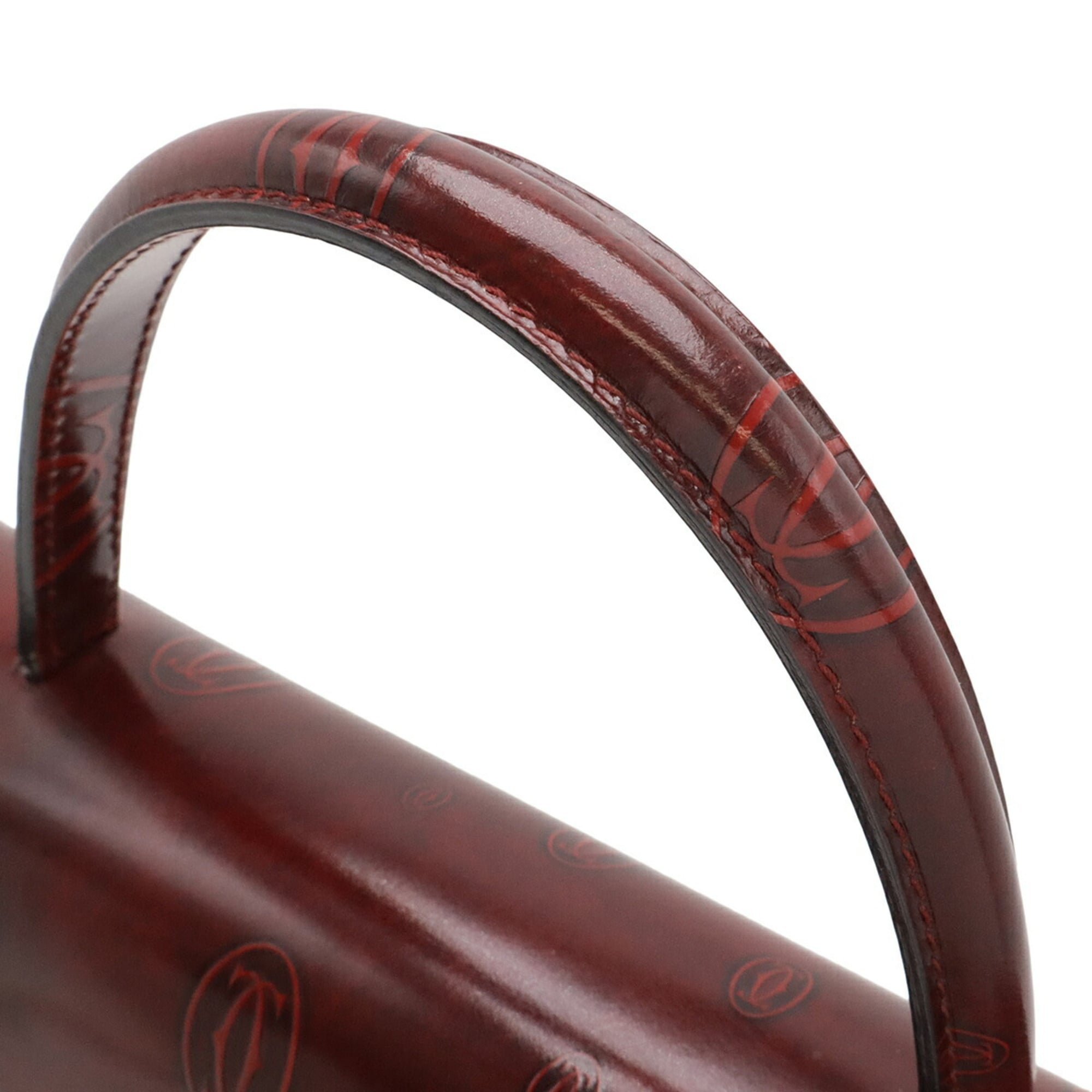 Cartier Happy Birthday Bordeaux Leather Handbag (Pre-Owned)