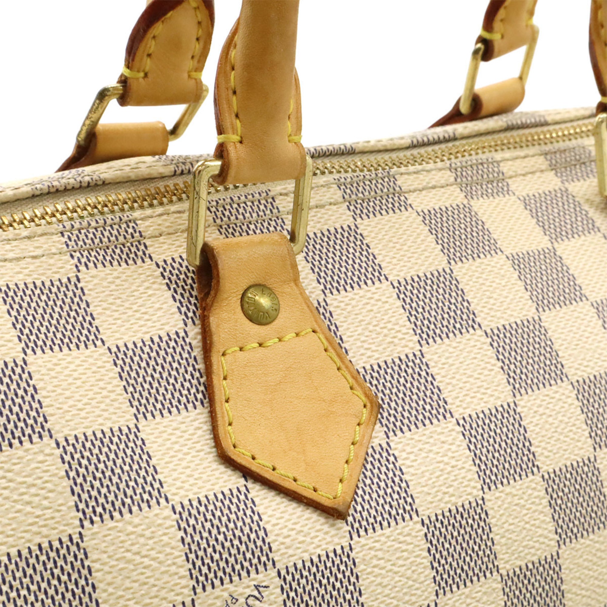 Louis Vuitton Ivory Damier Azur Canvas Pvc Coated Canvas Boston Bag Handbag (Pre-Owned)