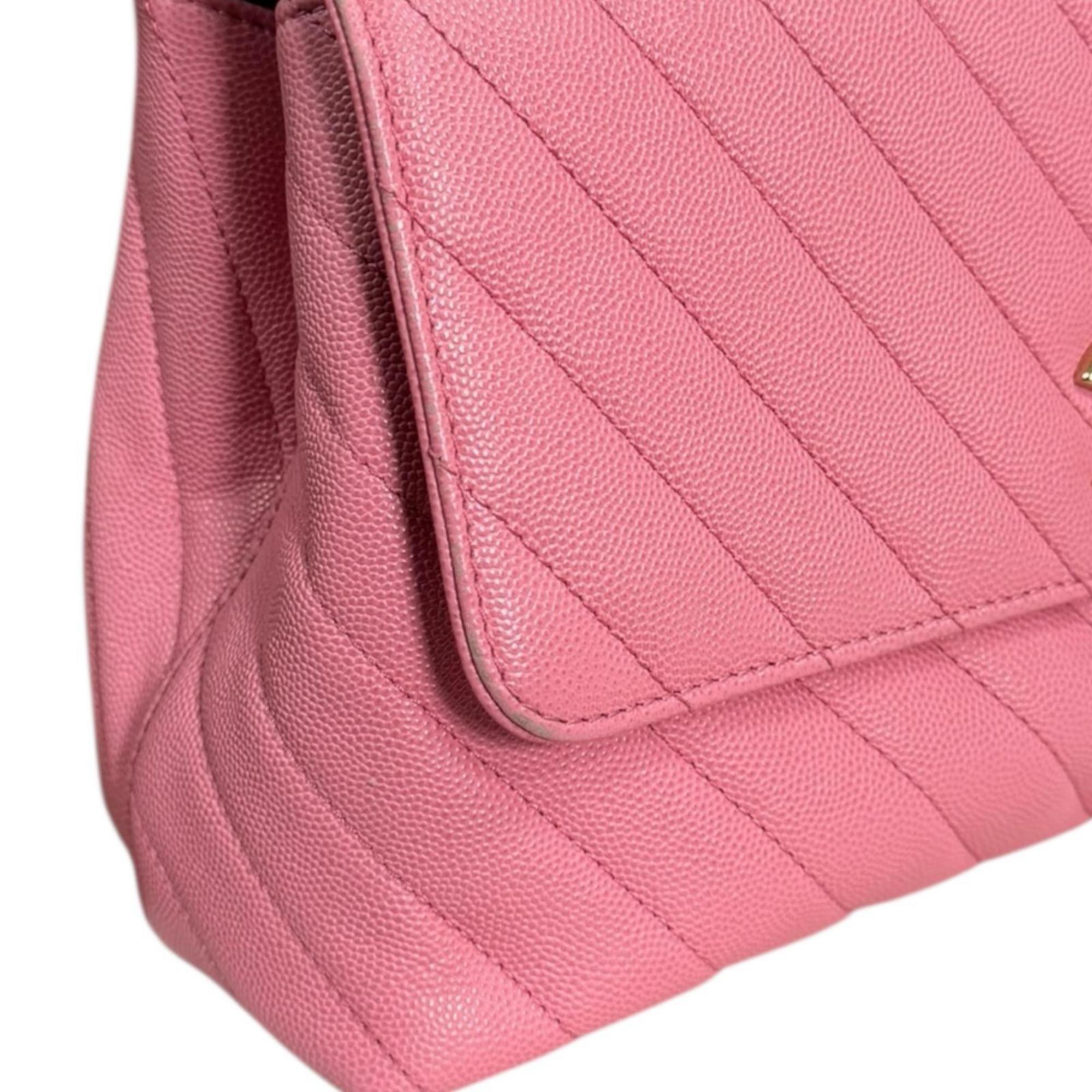 Chanel Pink Grained Calfskin Shoulder Bag (Pre-Owned)