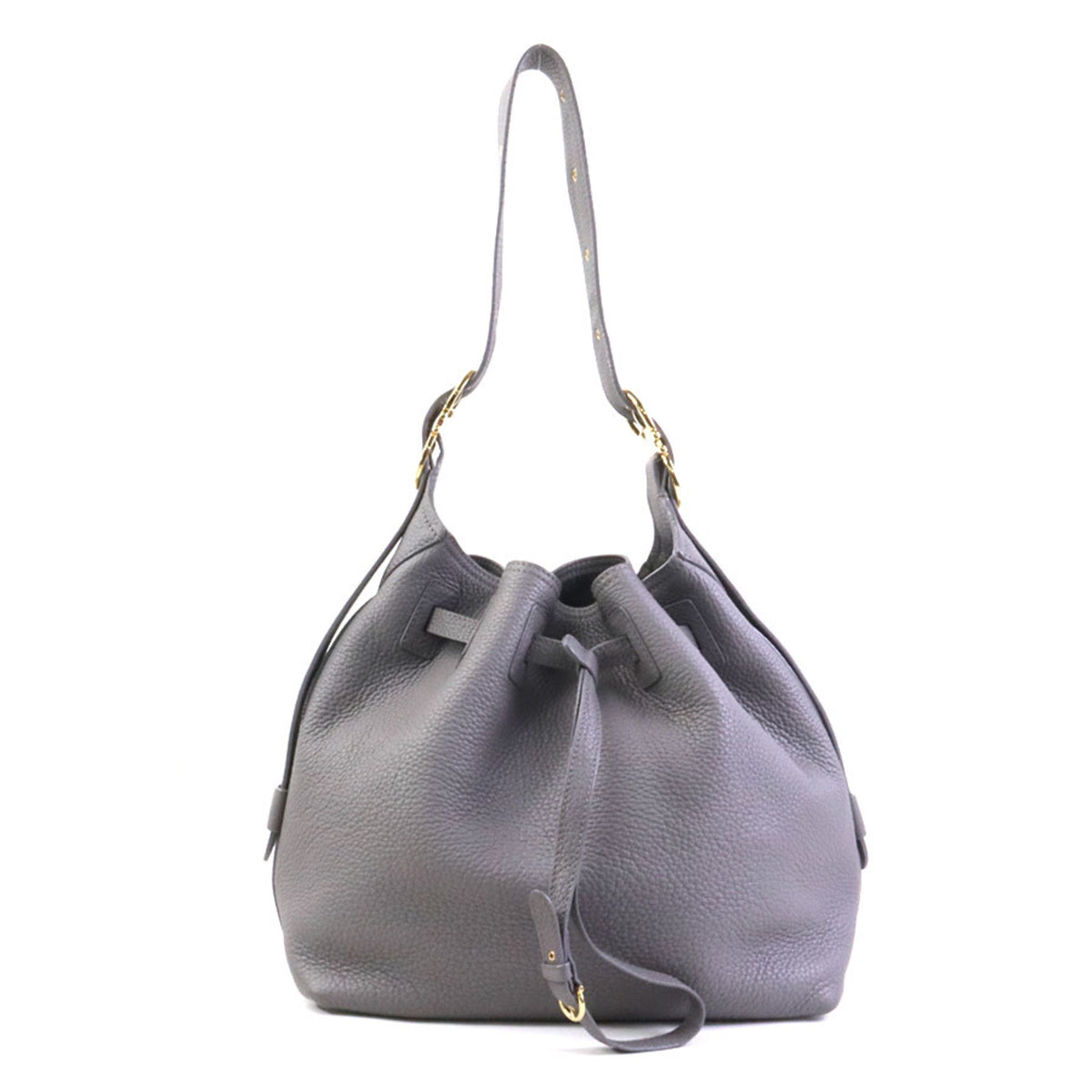 Salvatore Ferragamo Gray Leather Shoulder Bag (Pre-Owned)