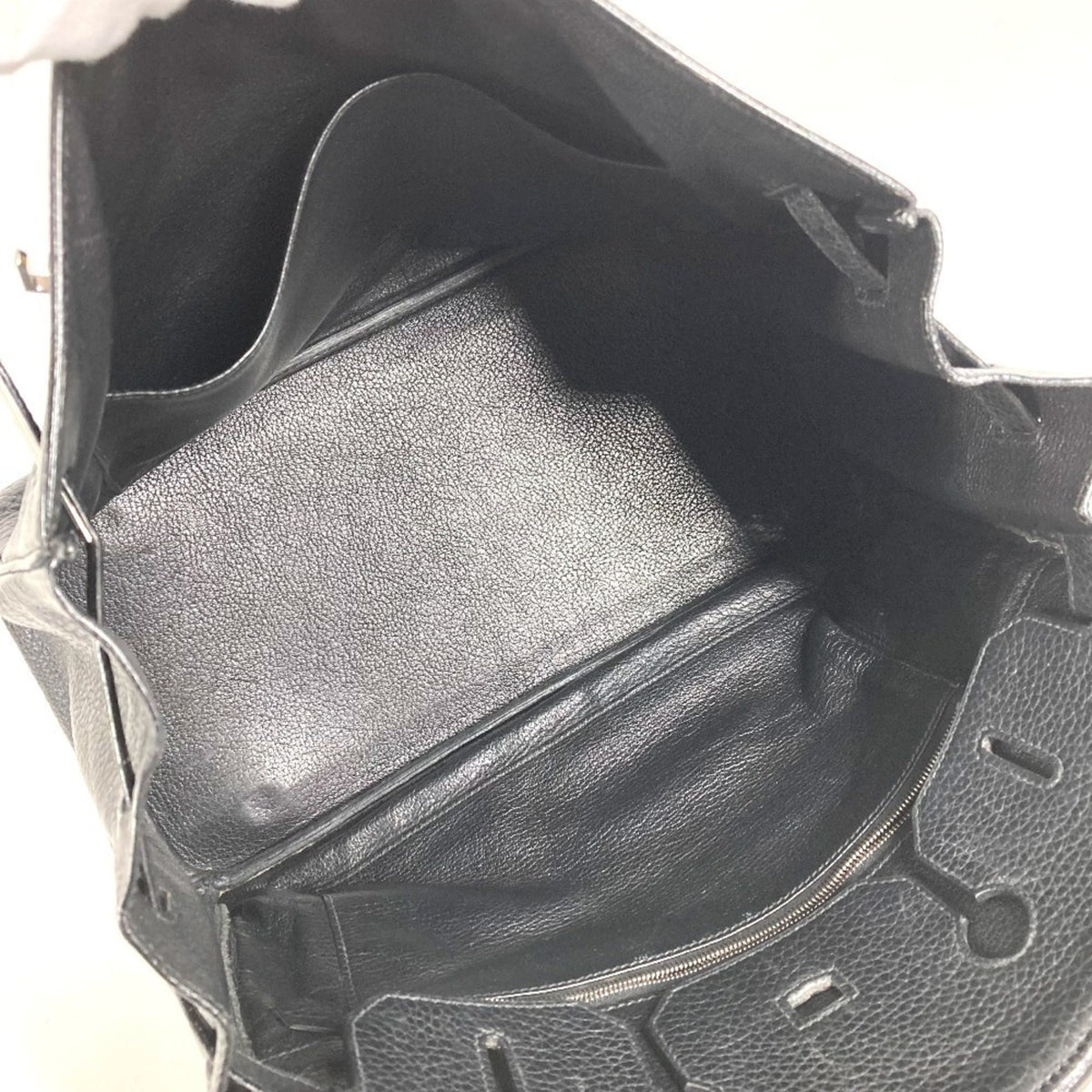 Hermes Black Leather Handbag Tote Bag (Pre-Owned)