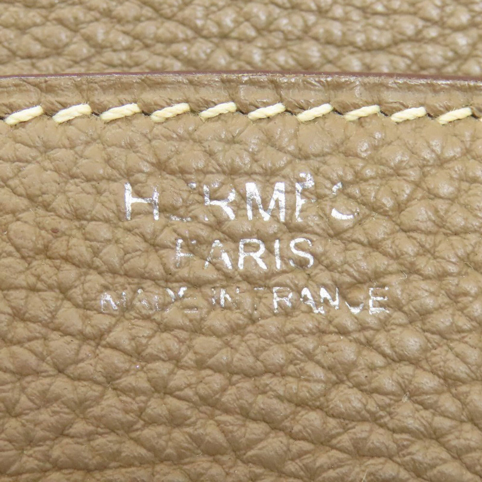 Hermes Etoupe Gray Taurillon Clemence Leather Handbag (Pre-Owned)
