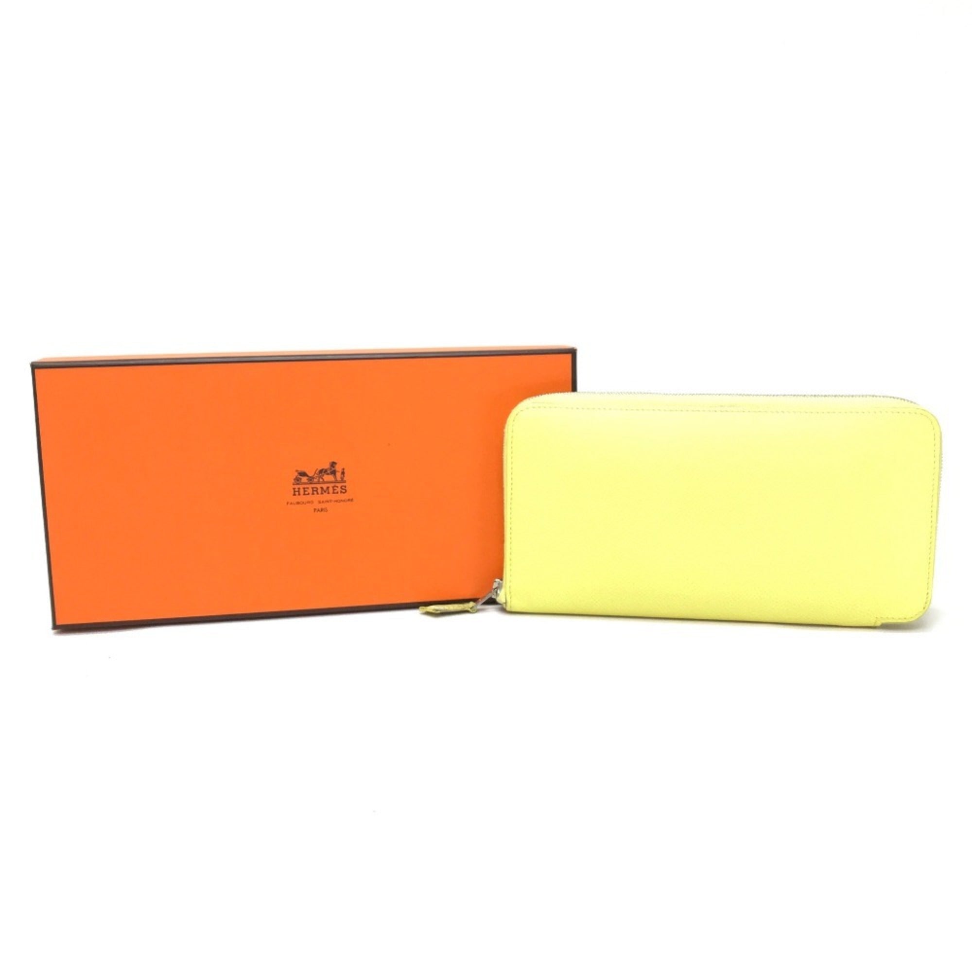 Hermes Silk'in Soufre Yellow Epsom Leather Silk Long Wallet (Bi-Fold) (Pre-Owned)