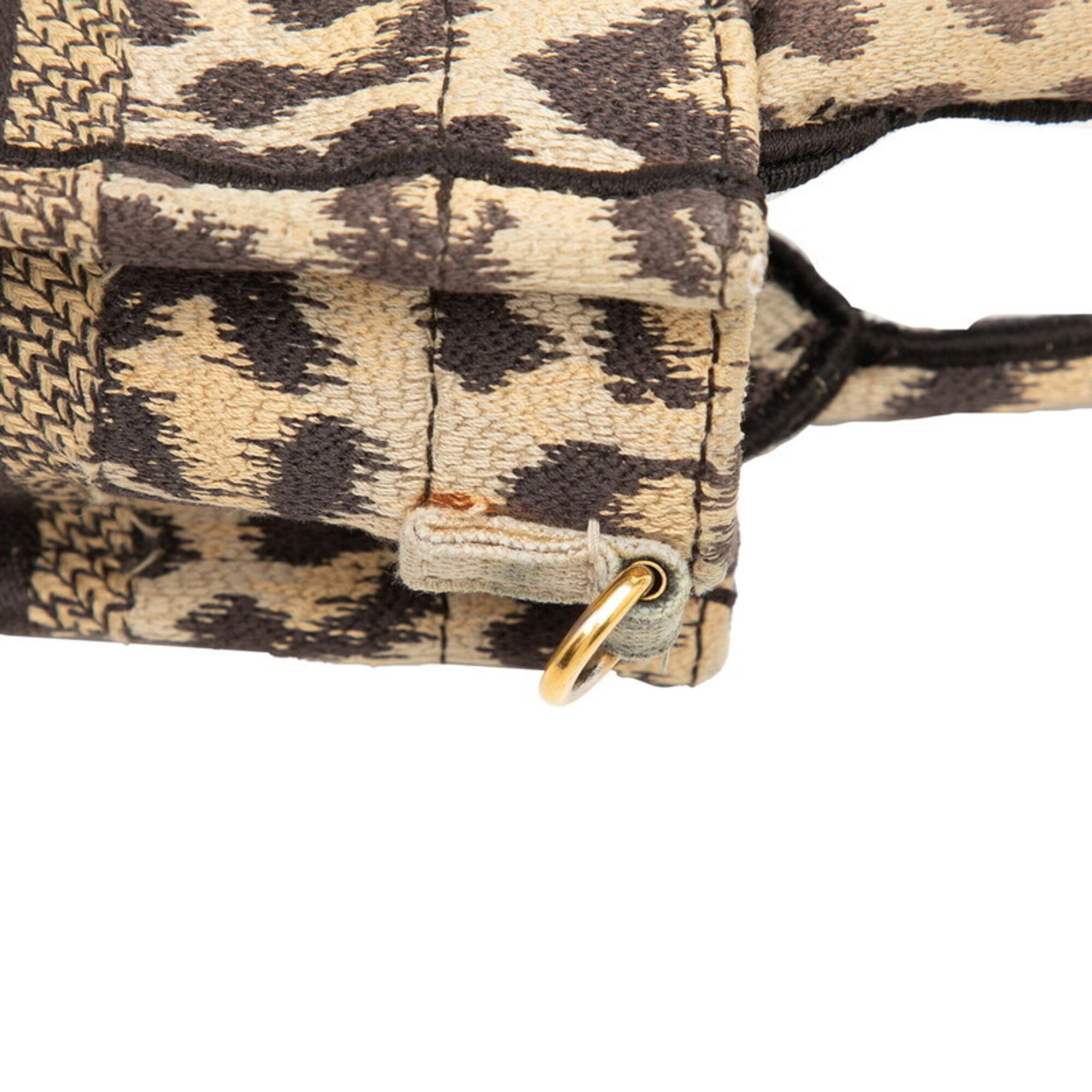 Christian Dior Beige Brown Canvas Handbag Shoulder Bag (Pre-Owned)