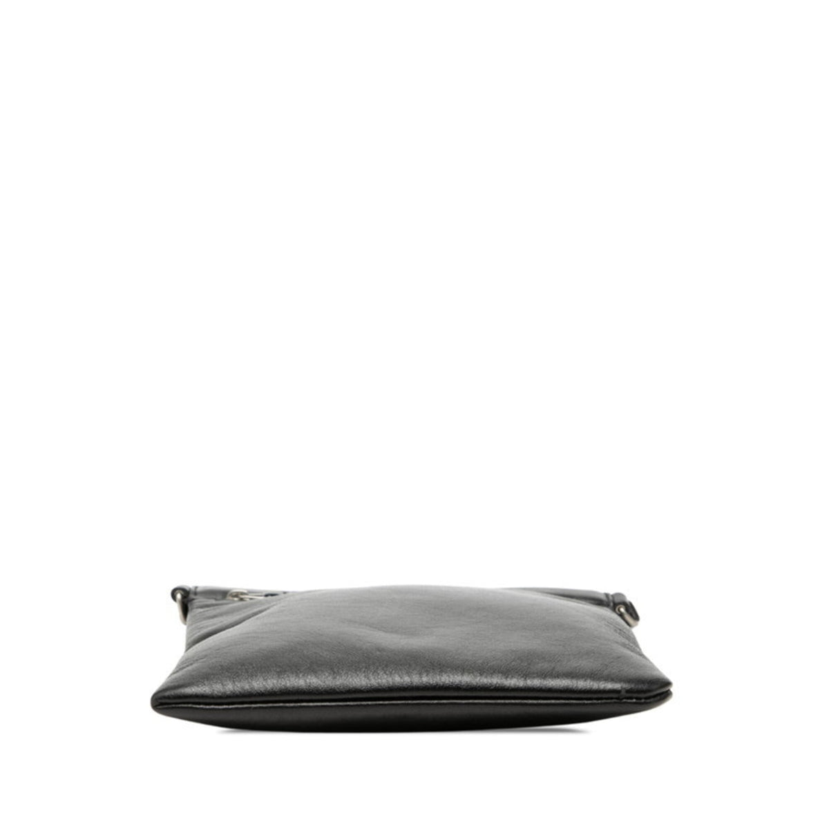 Saint Laurent Black Leather Pochette Shoulder Bag (Pre-Owned)
