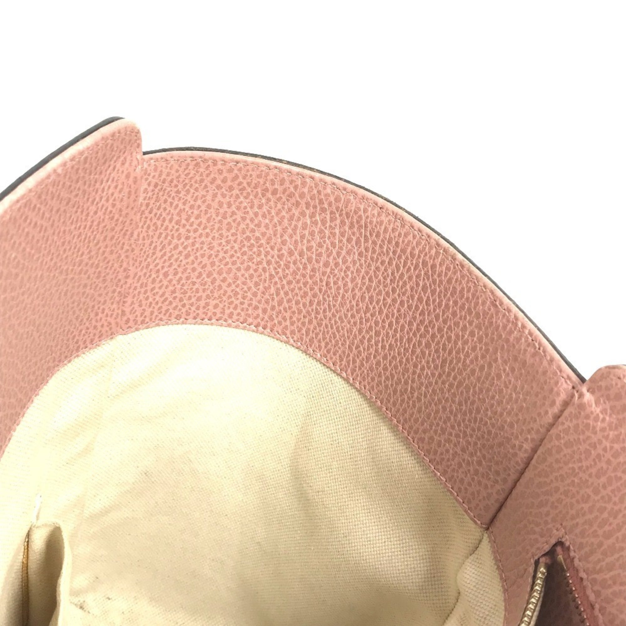 Gucci Gray Pink Leather Shoulder Bag Tote Bag (Pre-Owned)