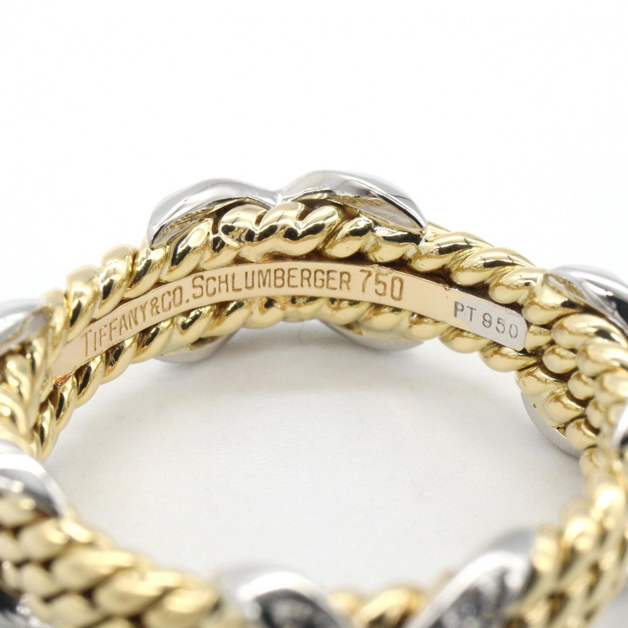Tiffany Gold Silver Clear Yellow Gold (18K) Platinum 950 Band Ring (Pre-Owned)