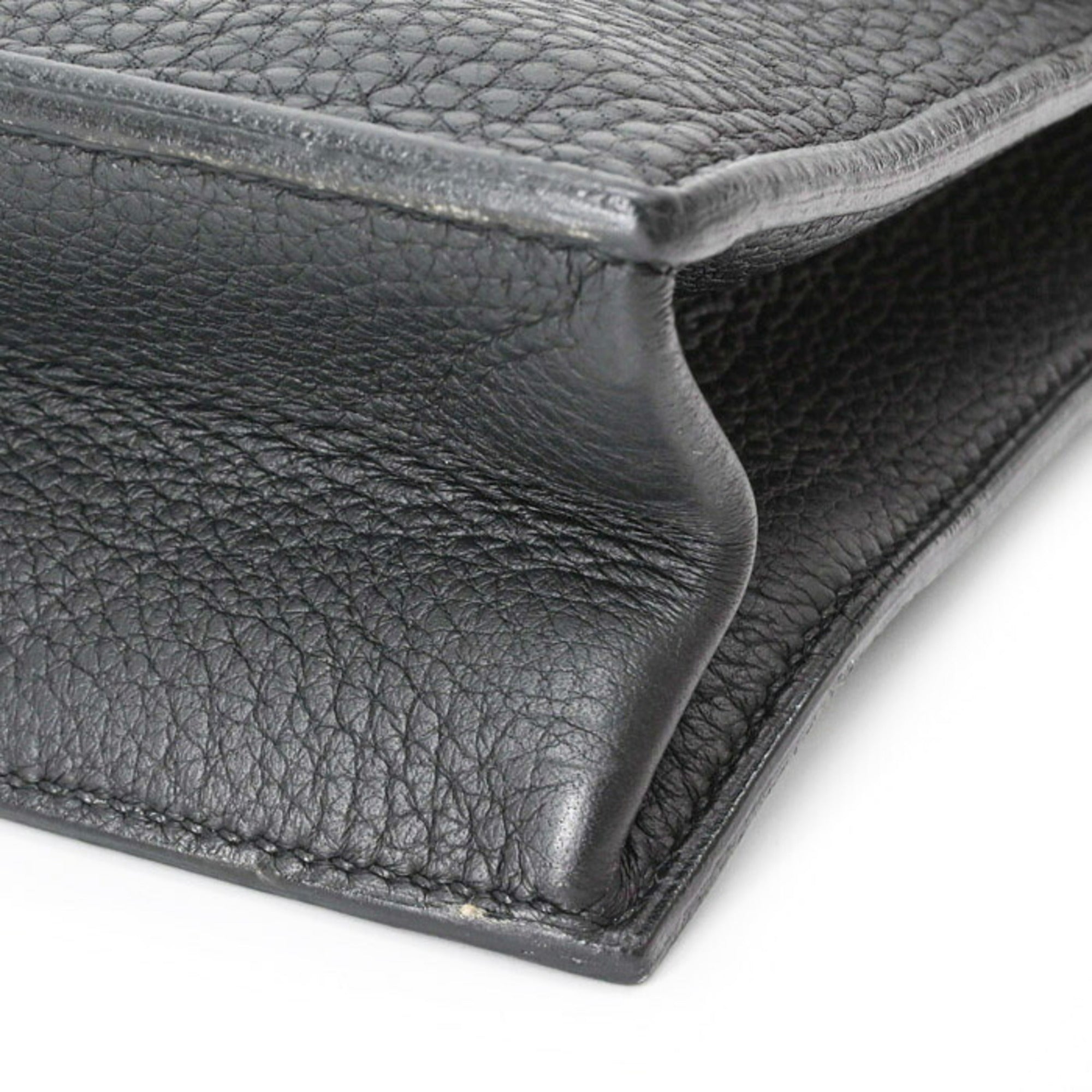 Hermes Black Taurillon Clemence Leather Handbag (Pre-Owned)