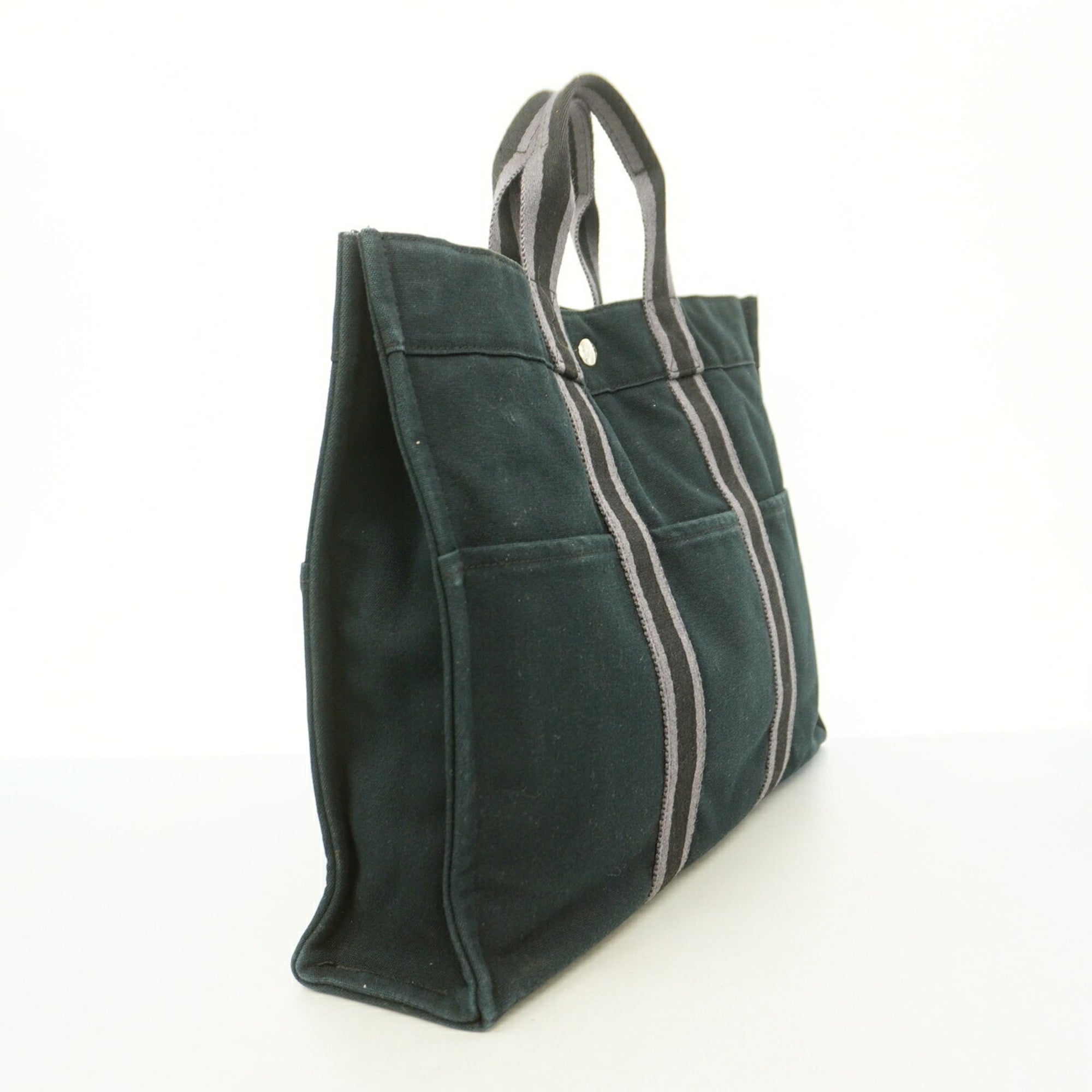 Hermes Black Canvas Tote Bag (Pre-Owned)