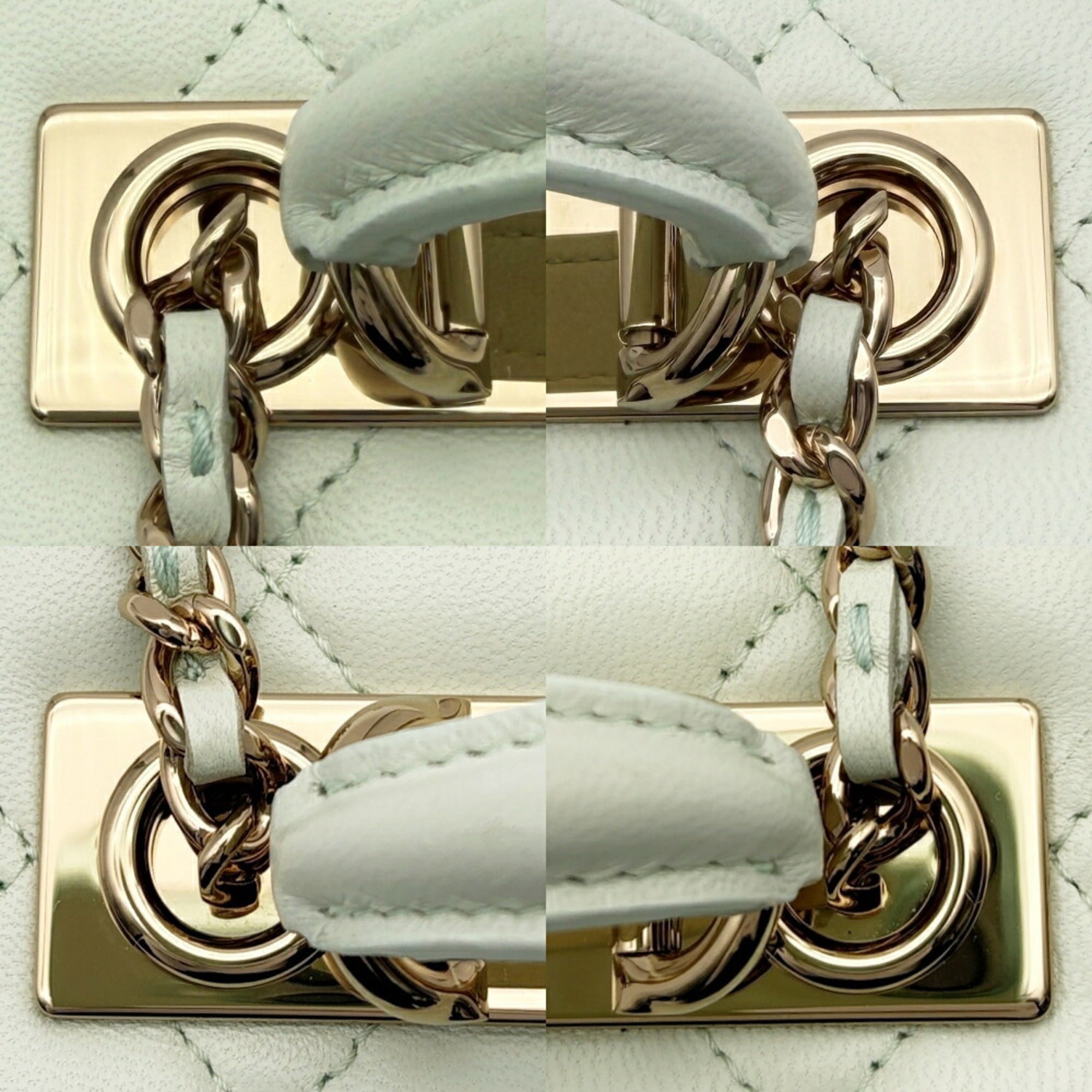 Chanel Light Green Leather Shoulder Bag (Pre-Owned)