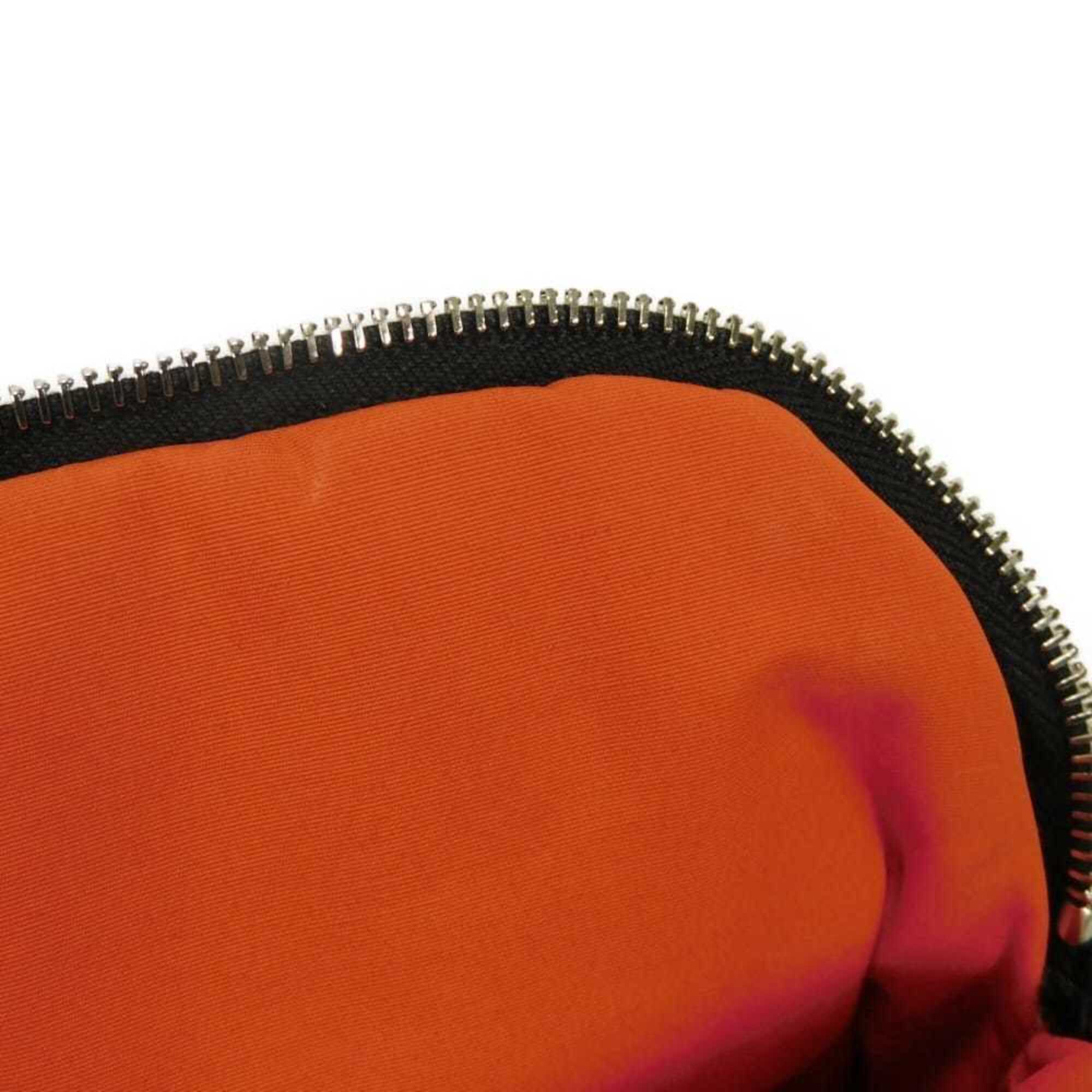 Hermes Black Orange Cotton Clutch Bag Pouch (Pre-Owned)